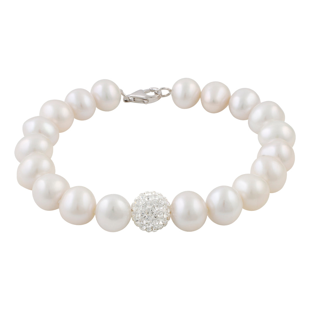 Blest Jewellery-Pearl Bracelet - AAA10-11MM White Color Freshwater Pearl Bracelet discount - Bridal Pearl Jewelry