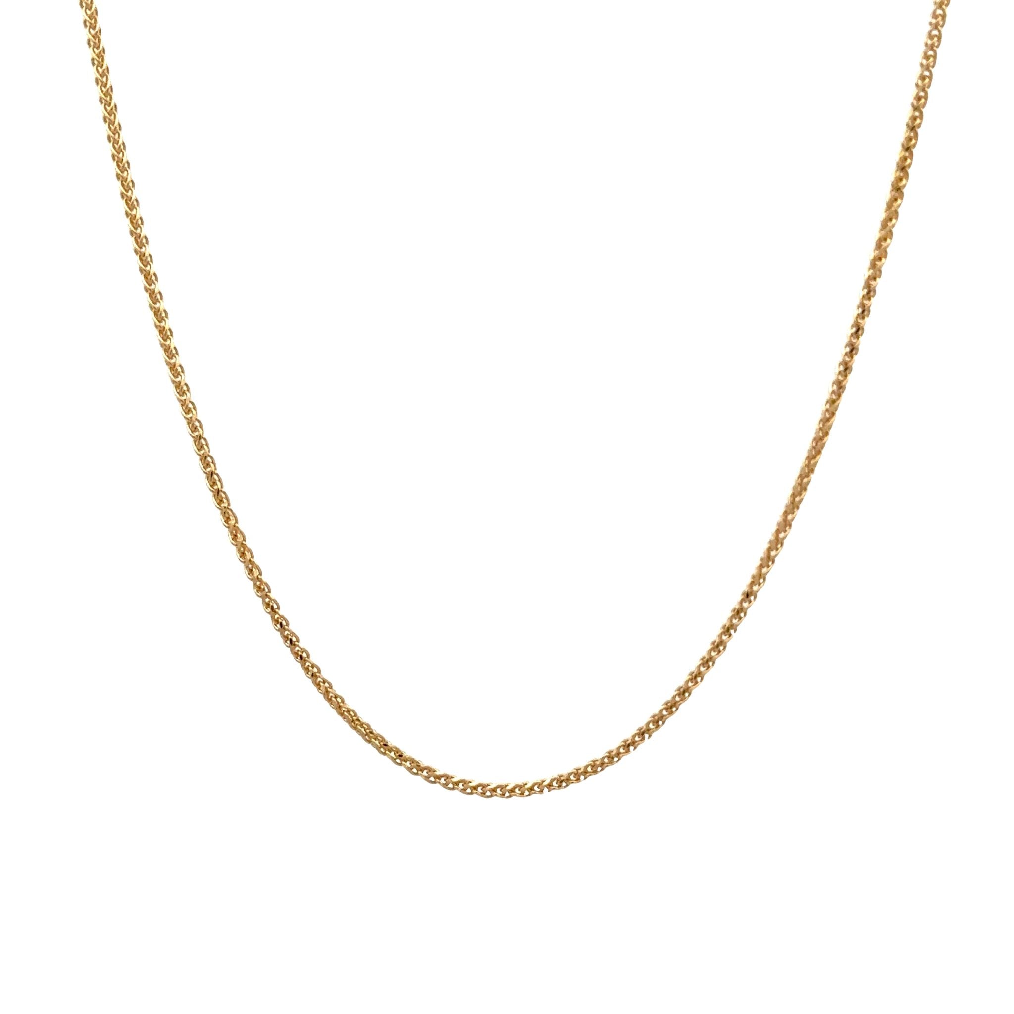 18K Yellow Gold 50 cm Diamond Cut Foxtail Chain 1.2mm