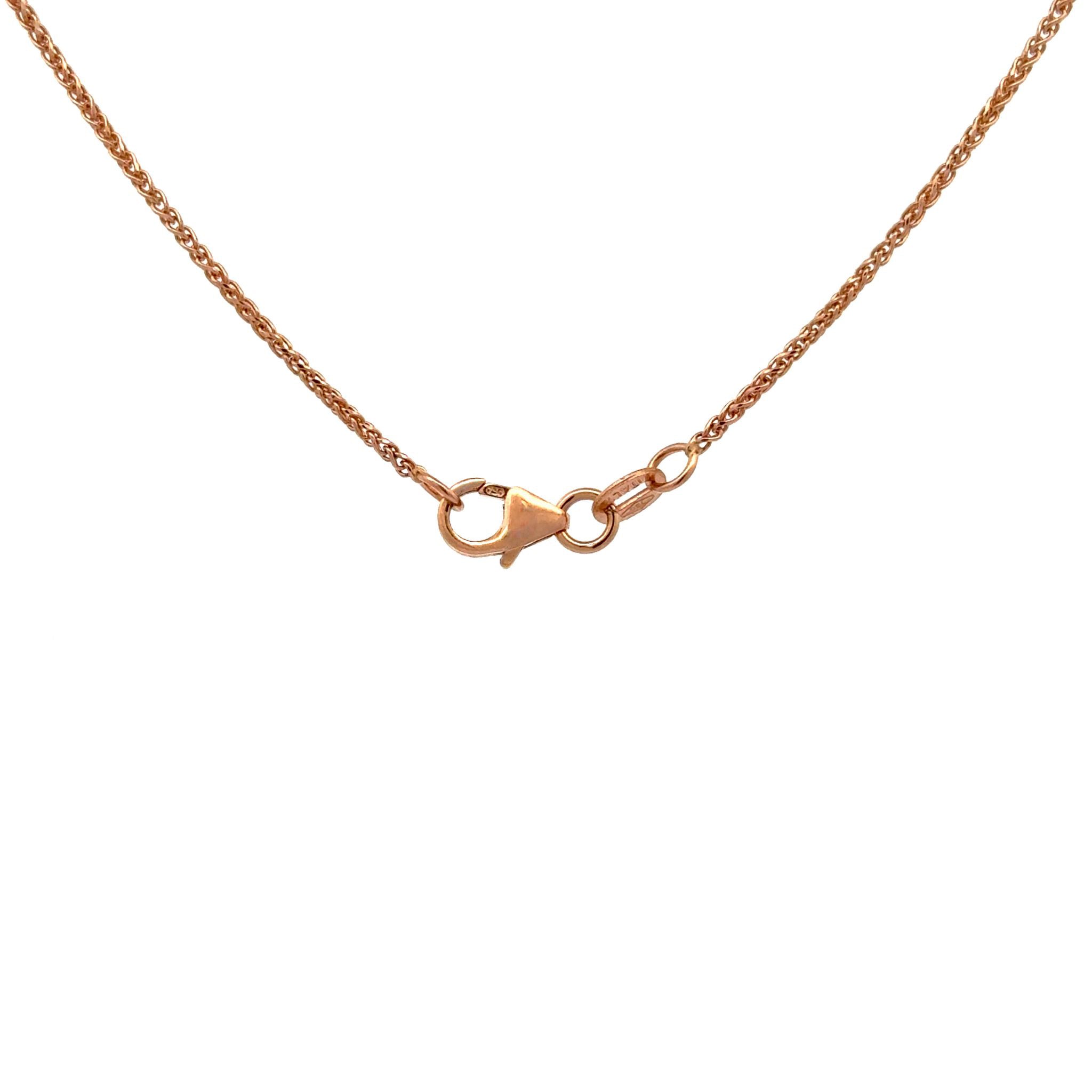 18K Rose Gold 50cm Diamantschliff Fuchsschwanz Kette 1.2mm