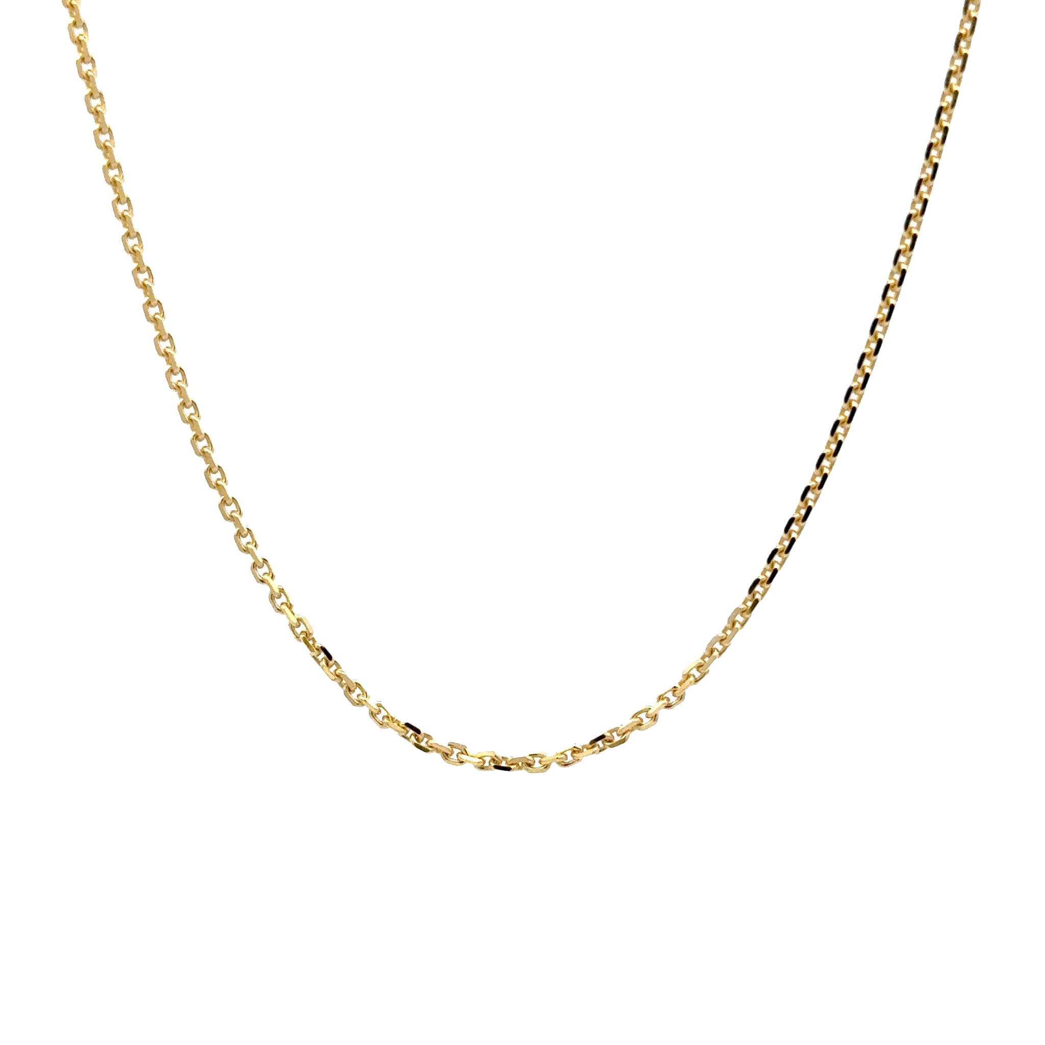 9K Yellow Gold Polished 45cm Diamond Cut Oblong Trace Chain 1.5mm