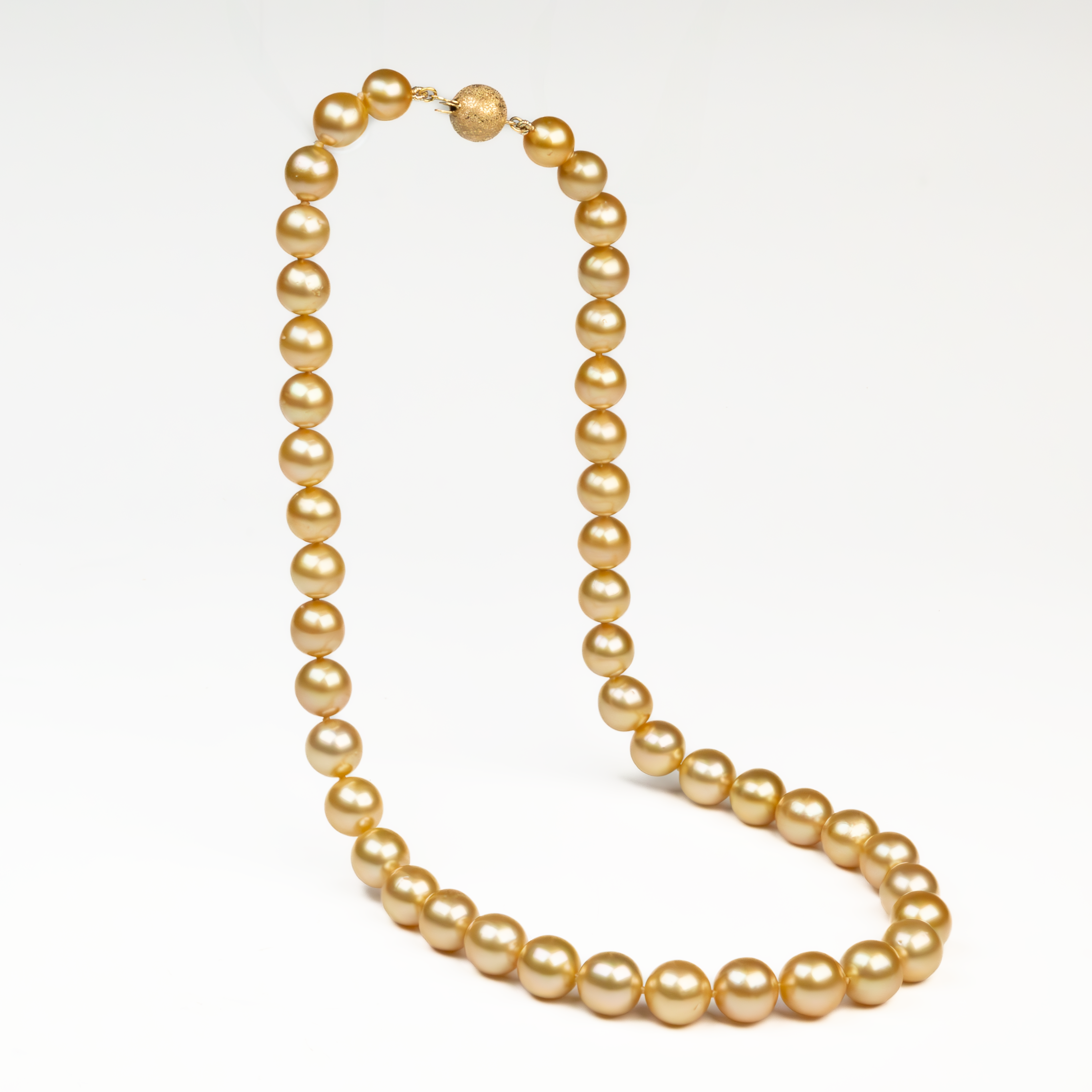 18K Gelbgold Südsee-Zuchtperlen 8,10-9,90mm 46,5cm Strang