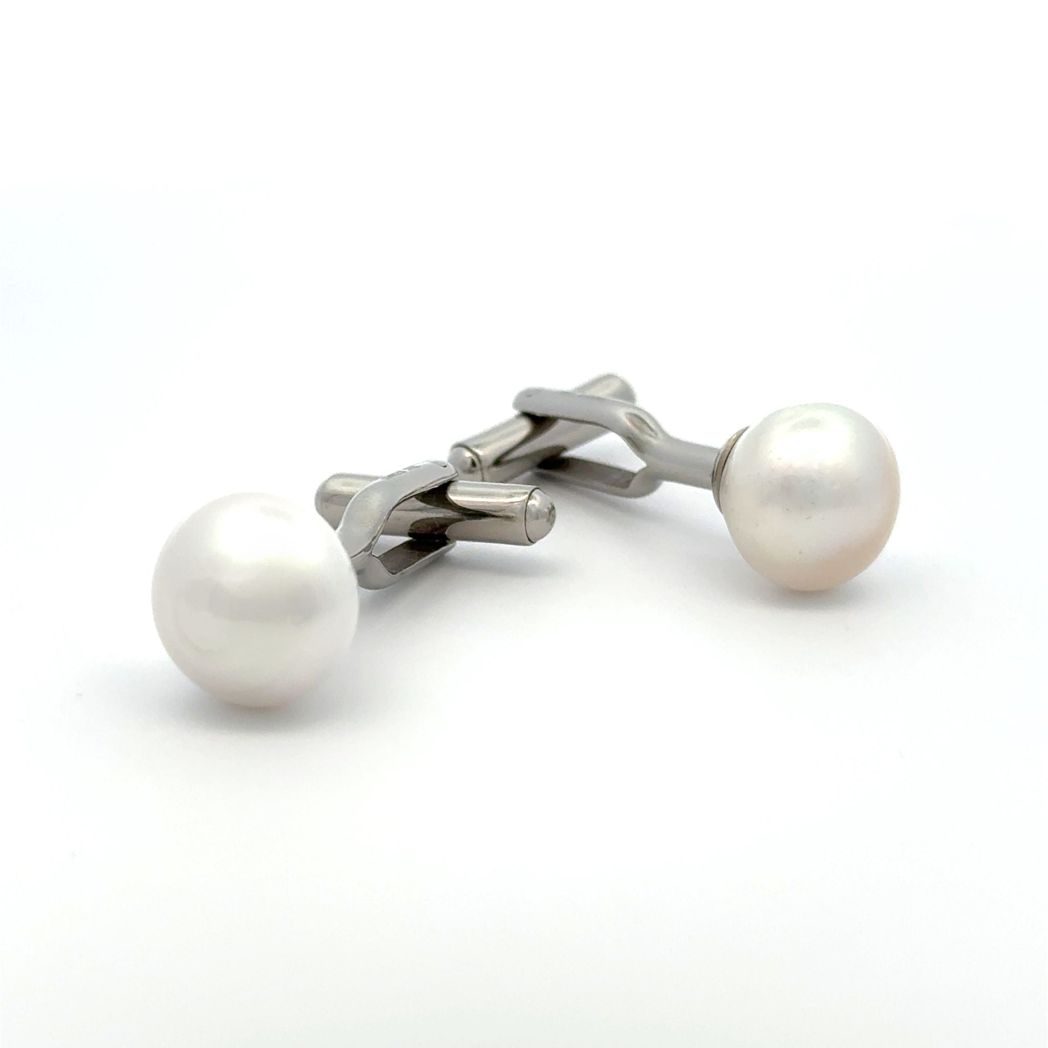 Stainless Steel Australian South Sea Cultured Pearl Cufflinks