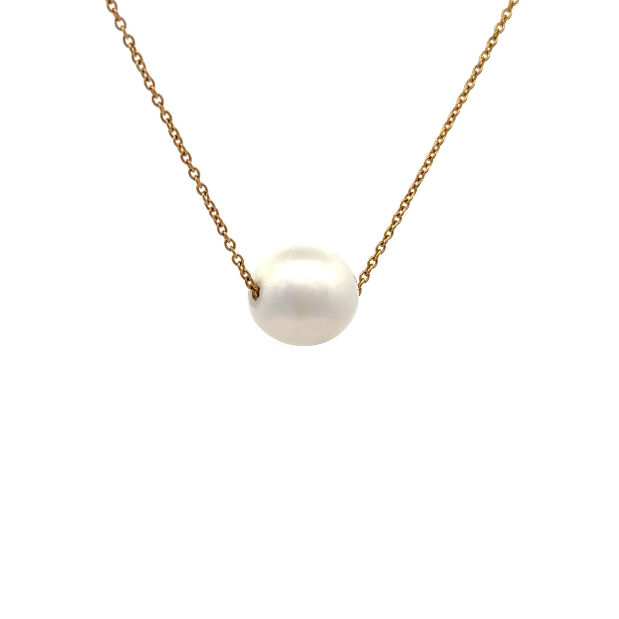 9K Yellow Gold Australian South Sea 11-12mm Cultured Pearl Necklace