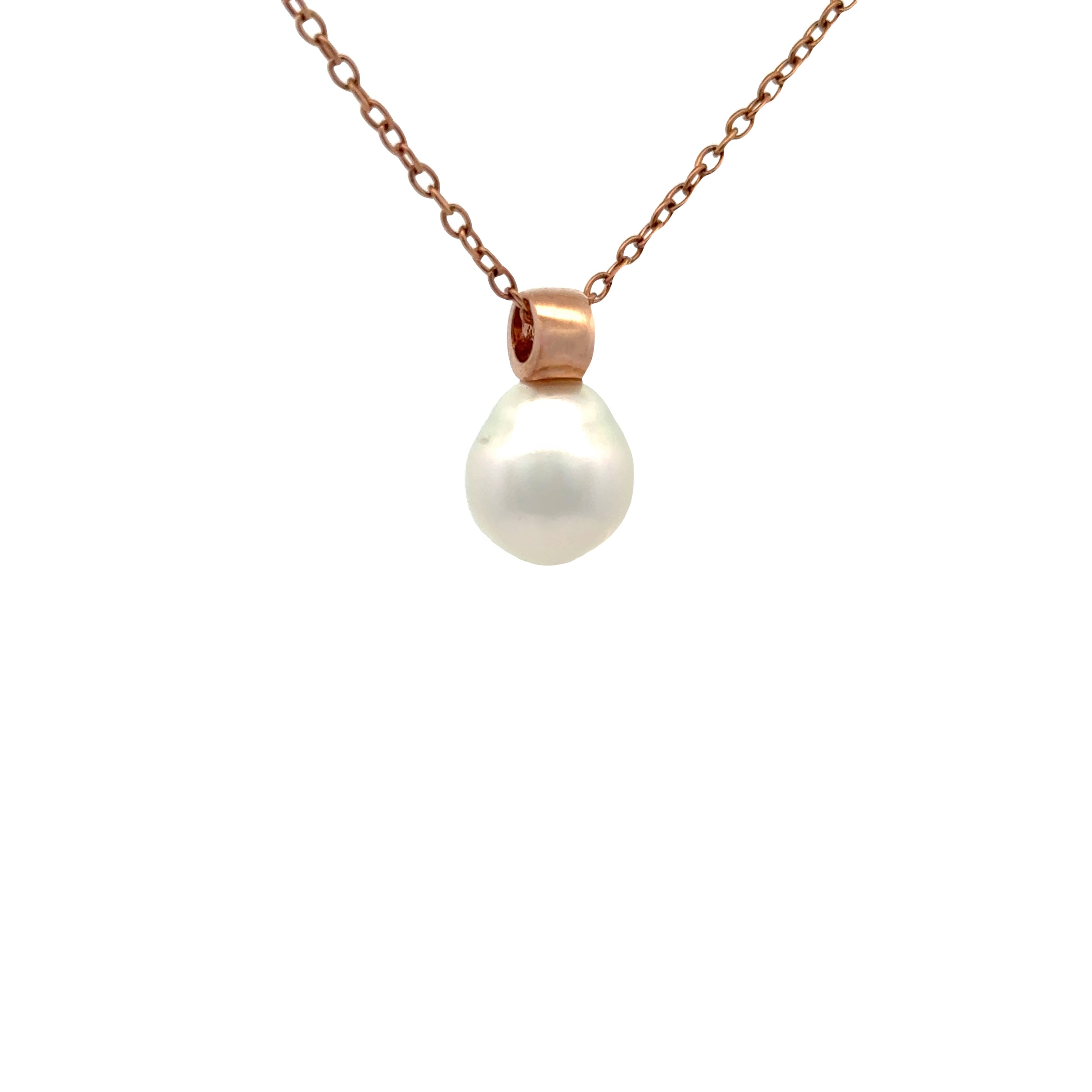 9K Rose Gold Australian South Sea Cultured 10-11mm Pearl Pendant