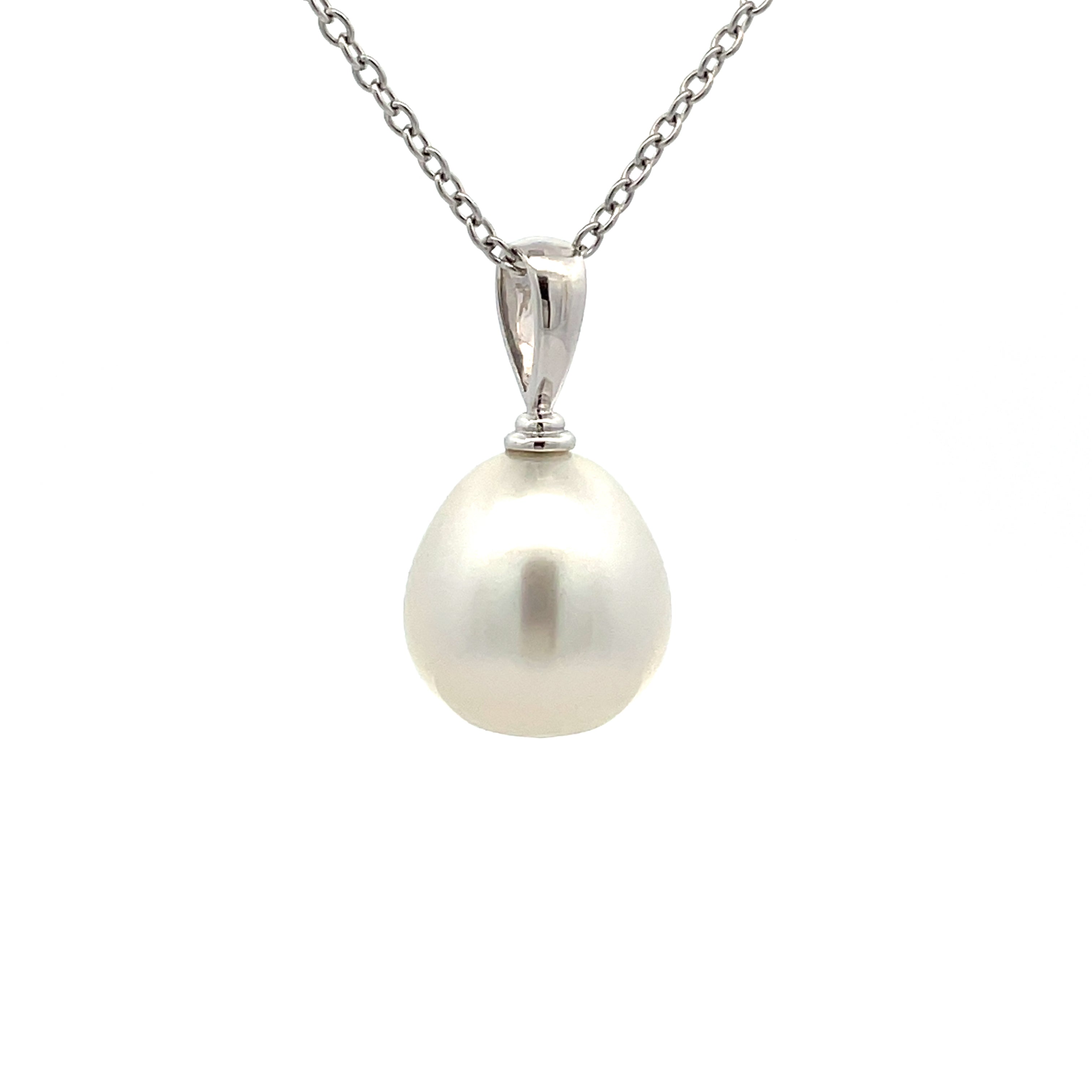 18K White Gold Australian South Sea Cultured 13-14 mm Pearl Pendant