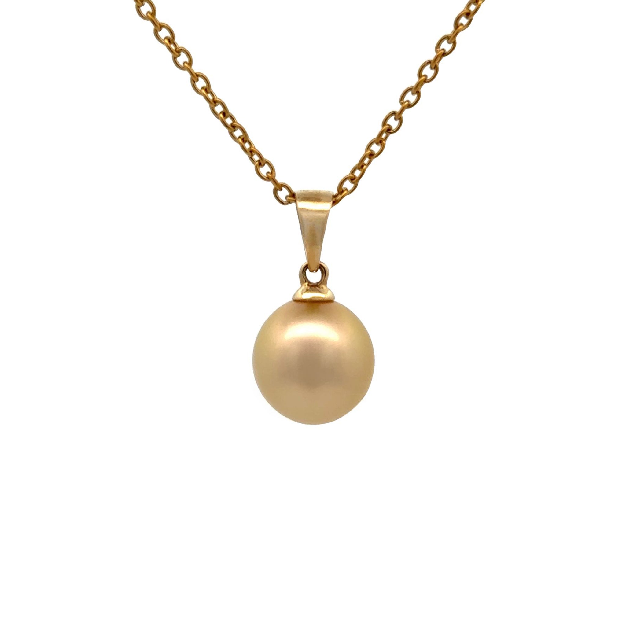 9K Yellow Gold South Sea Cultured 10-11 mm Pearl Pendant