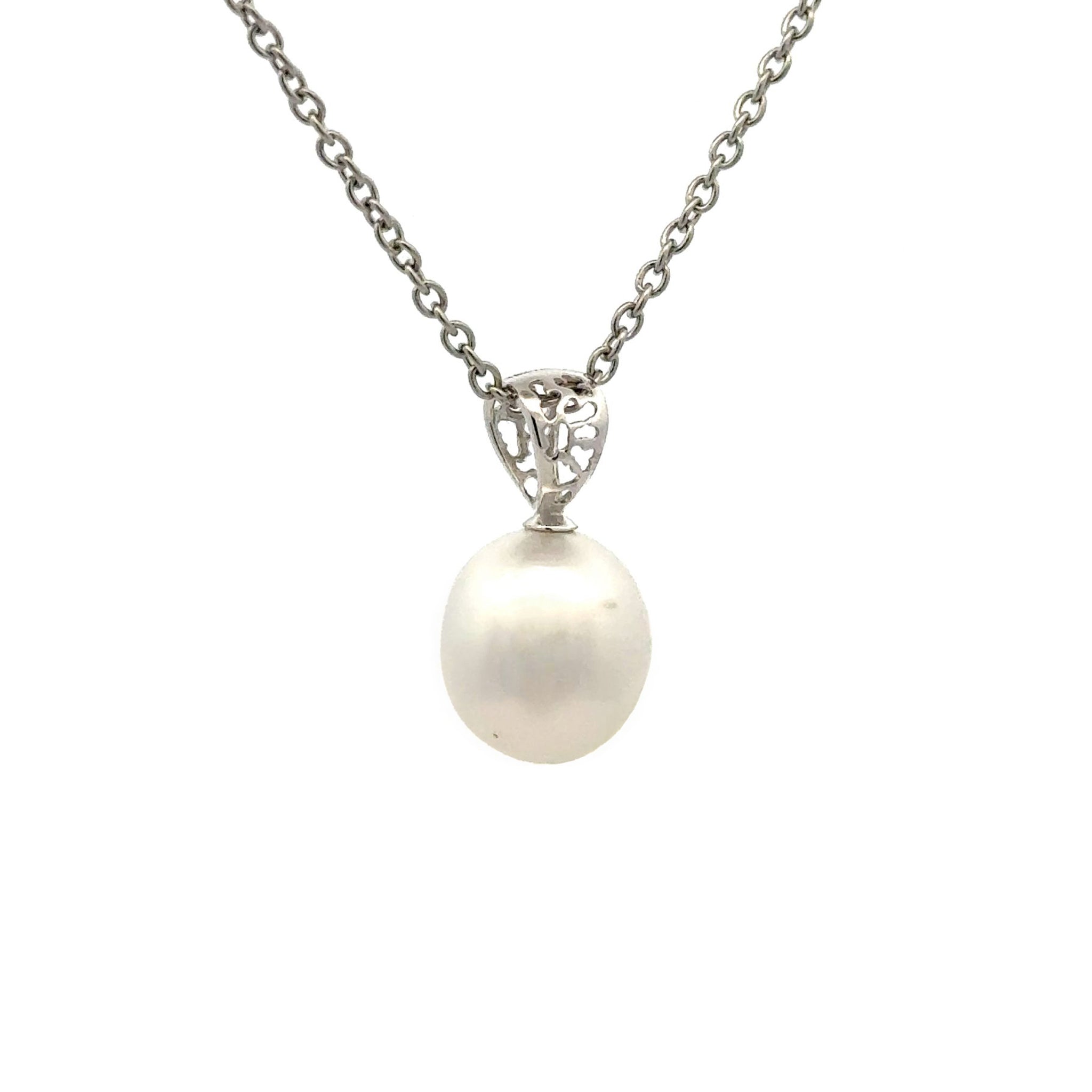 18K White Gold Australian South Sea 10-11mm Pearl Pendant