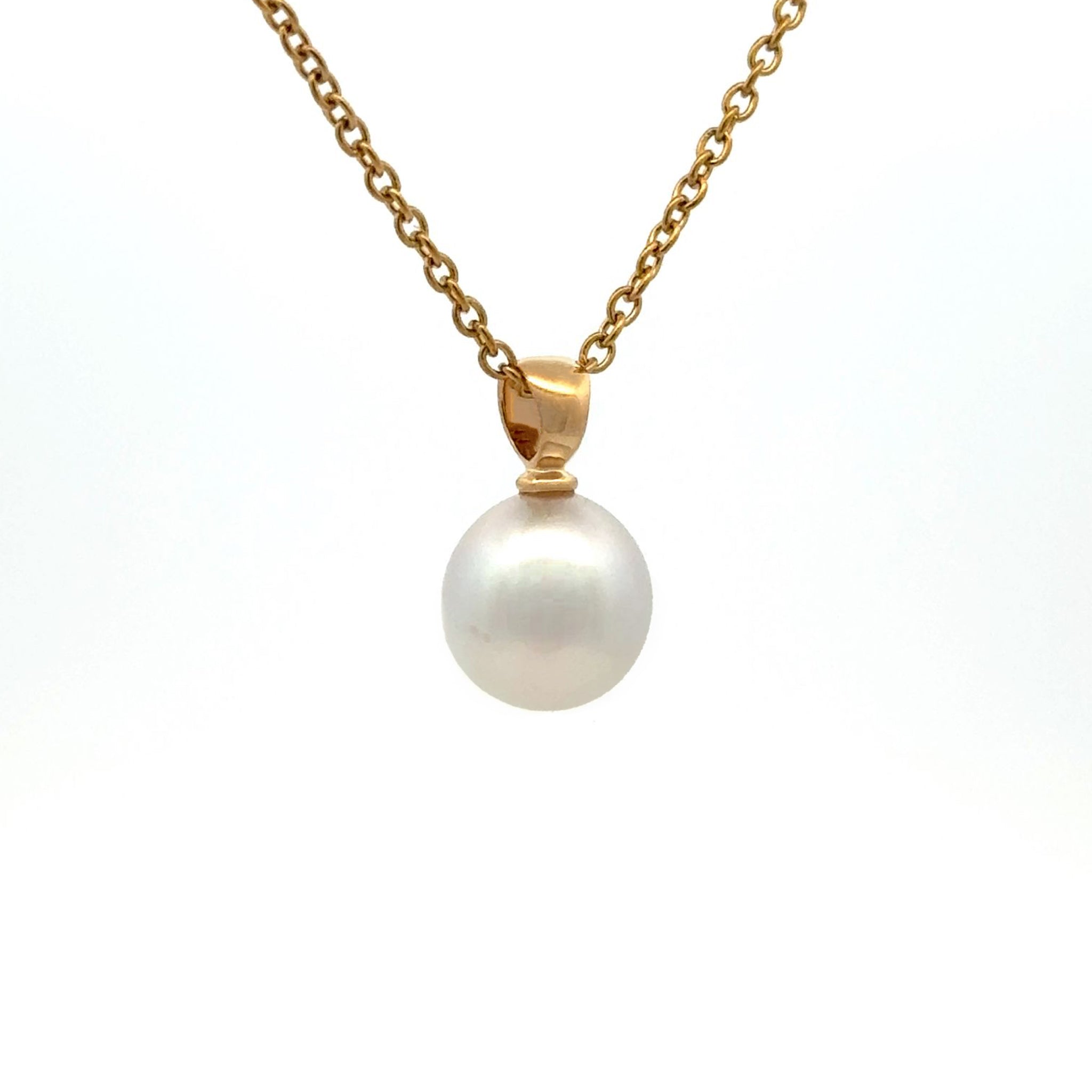 18K Yellow Gold Australian South Sea Cultured 9-10mm Pearl Pendant