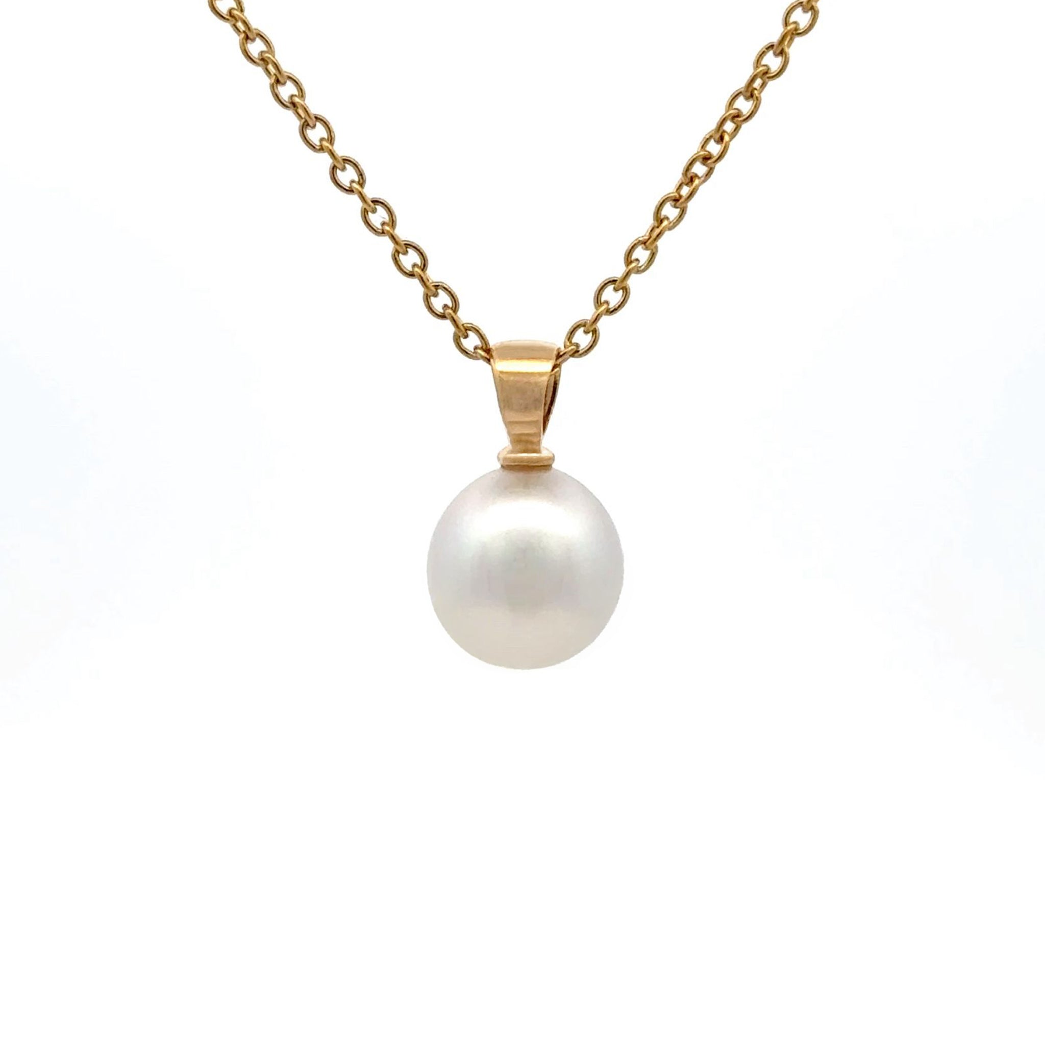 18K Yellow Gold Australian South Sea Cultured 9-10mm Pearl Pendant