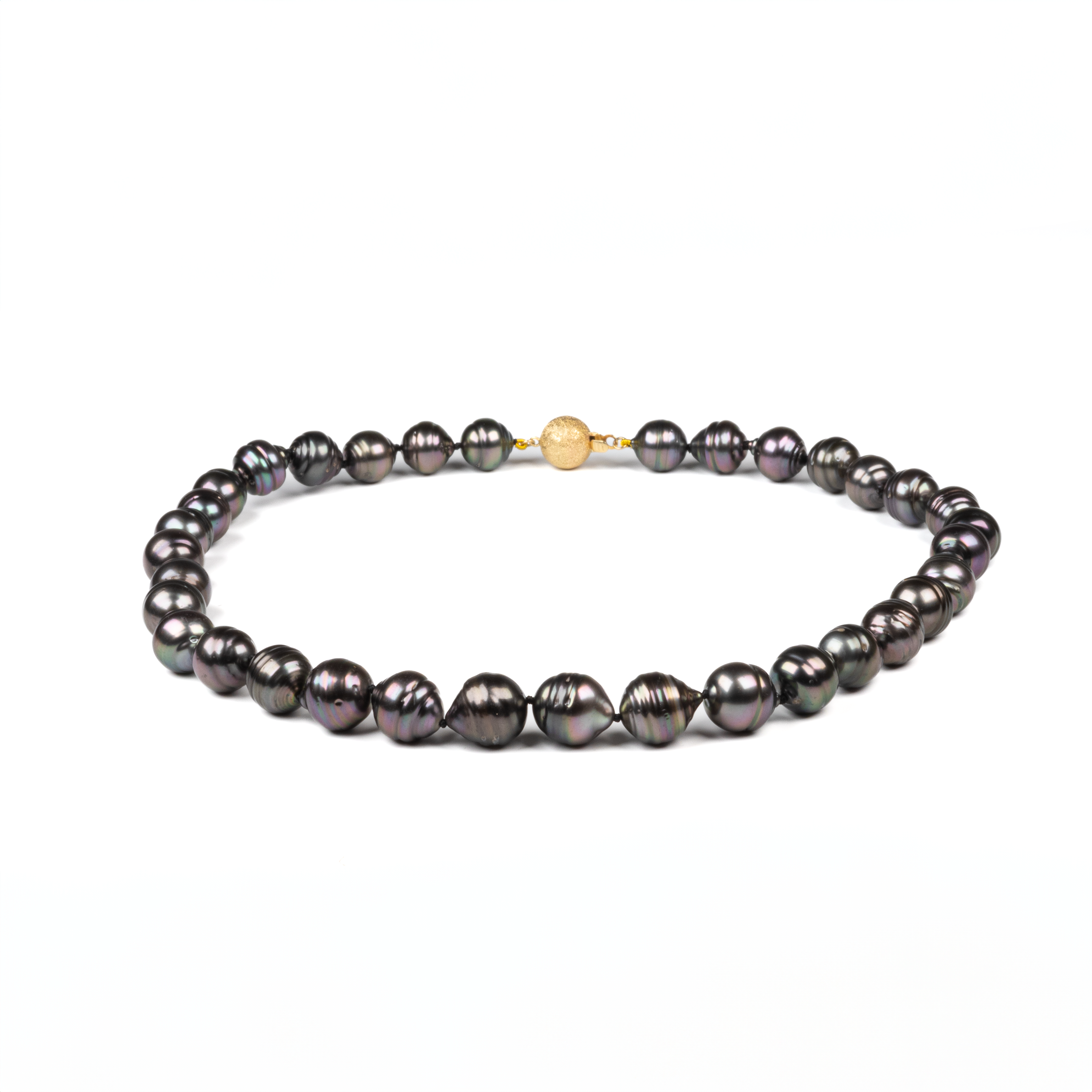 9K Yellow Gold Tahitian 46.5cm Cultured Pearl Strand