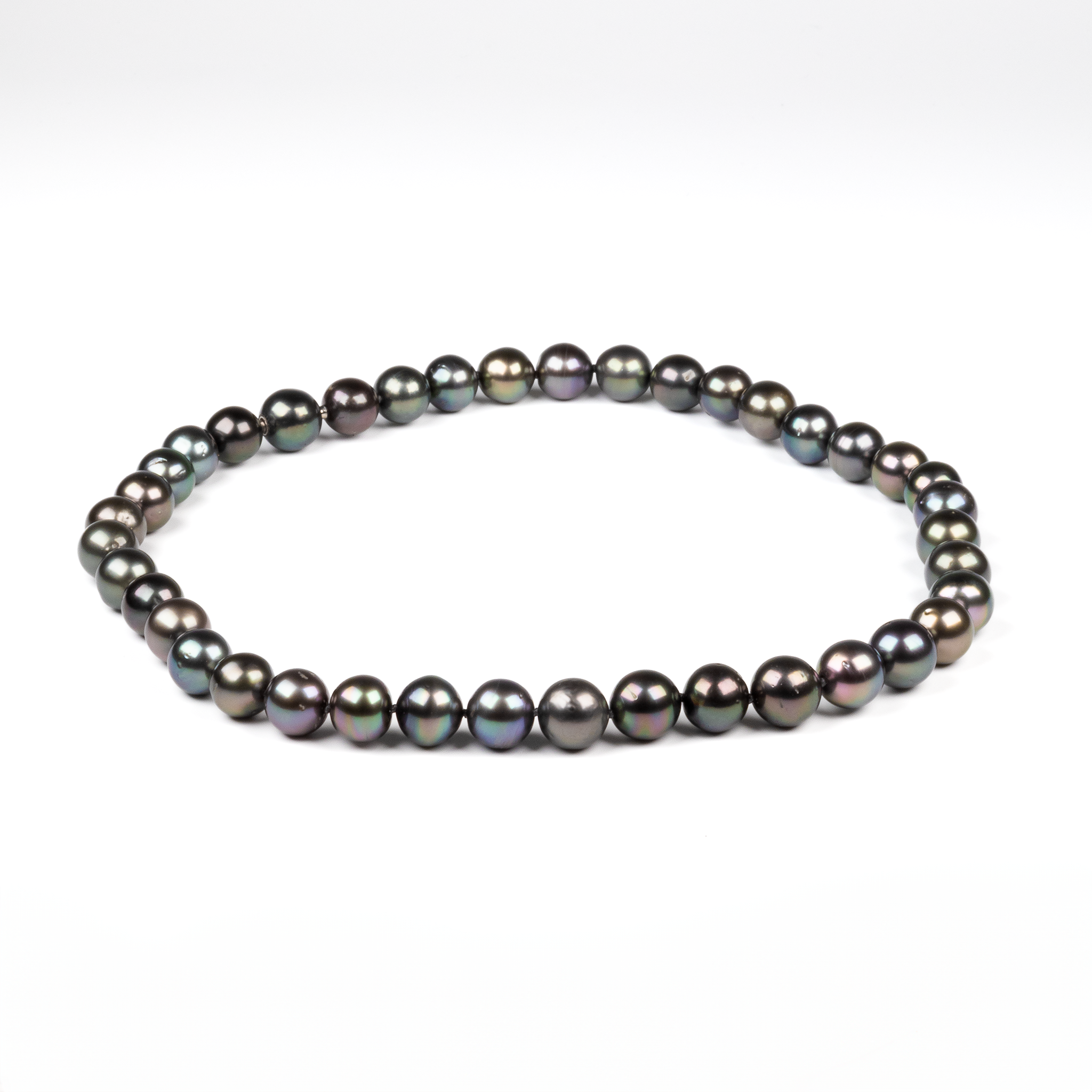 Stainless Steel Tahitian 43.5cm Cultured Pearl Strand