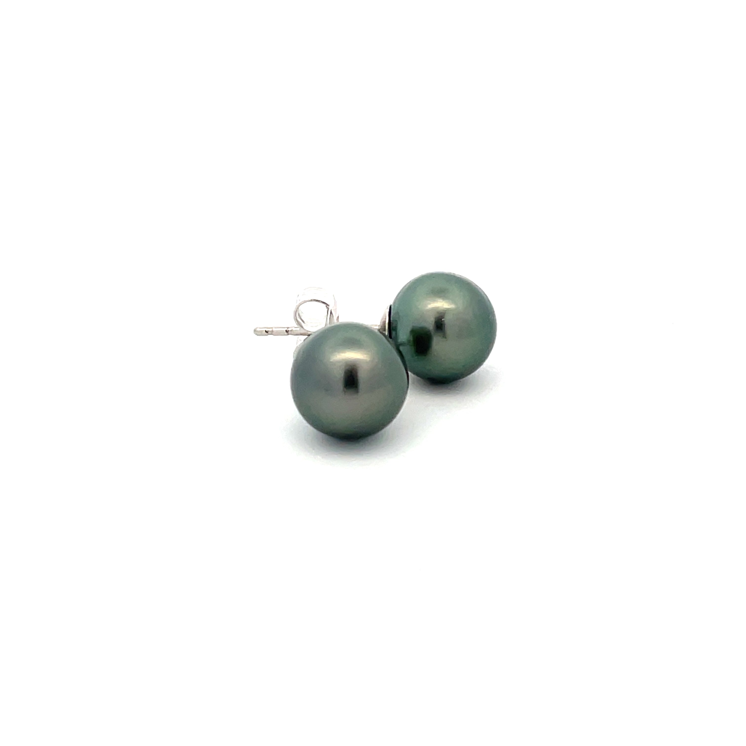 Sterling Silver Tahitian Cultured Pearl Stud Earrings