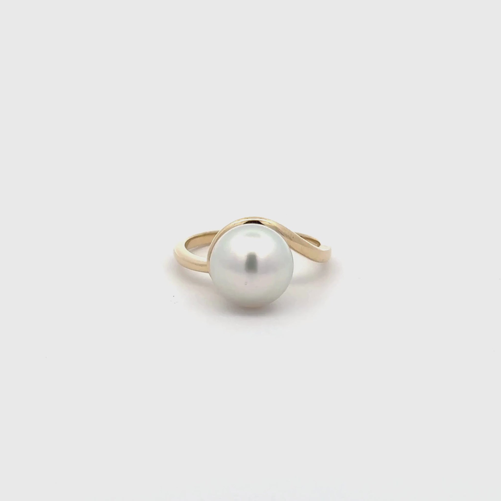 9K Yellow Gold Australian South Sea Cultured 9-10mm Pearl Ring