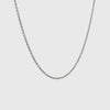 9K White Gold Polished 58cm Adjustable Cable Chain 1.4mm