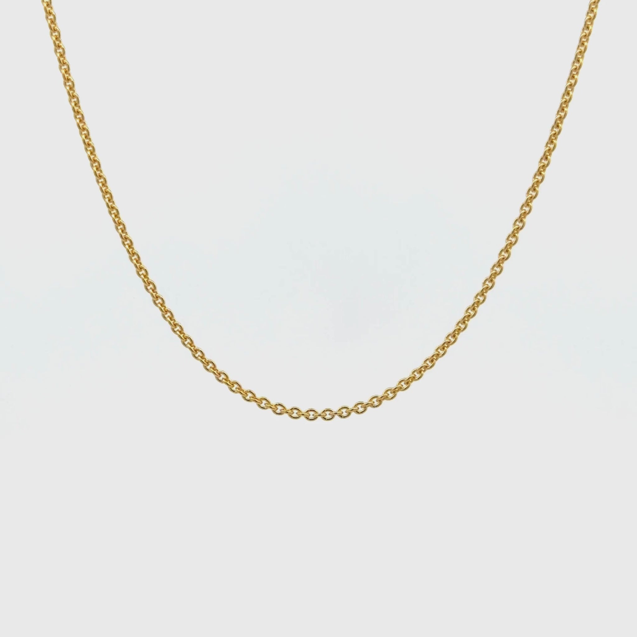 9K Yellow Gold Polished 58cm Adjustable Cable Chain 1.4mm