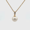 18K Yellow Gold Australian South Sea Cultured 12-13mm Pearl and Diamond Pendant