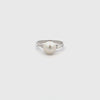 9K White Gold Australian South Sea 9 -10mm Cultured Pearl Ring