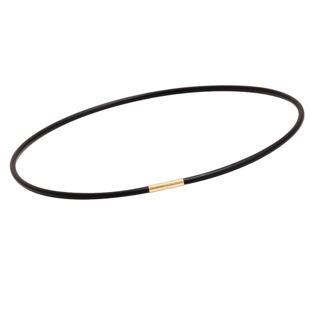 9K Yellow Gold Polished Neoprene Necklace - 3mm