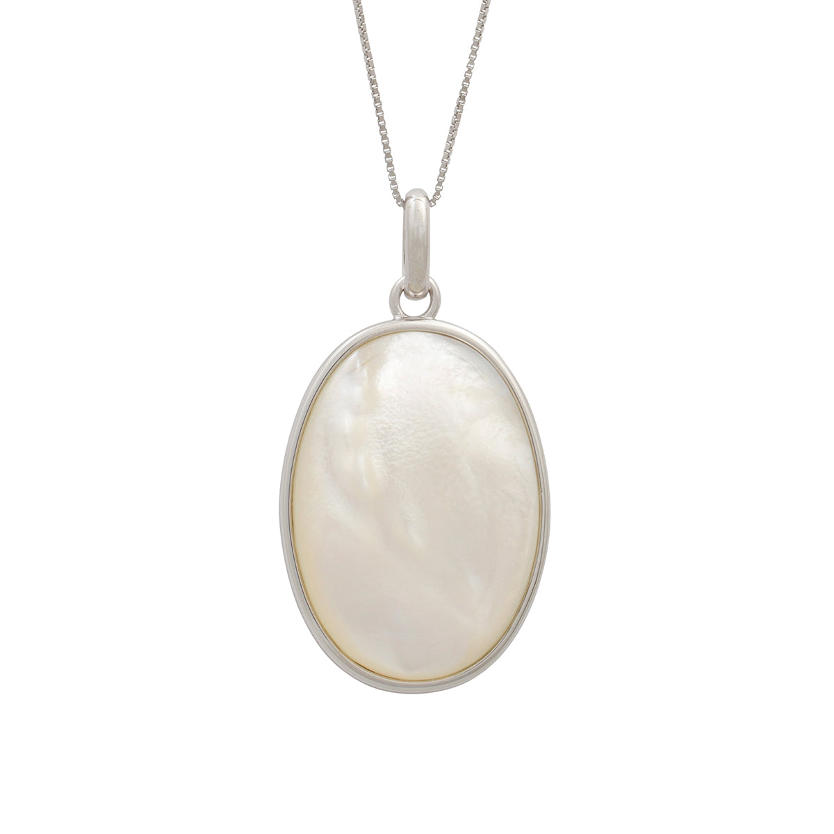 Sterling Silver Mother of Pearl Oval Pendant