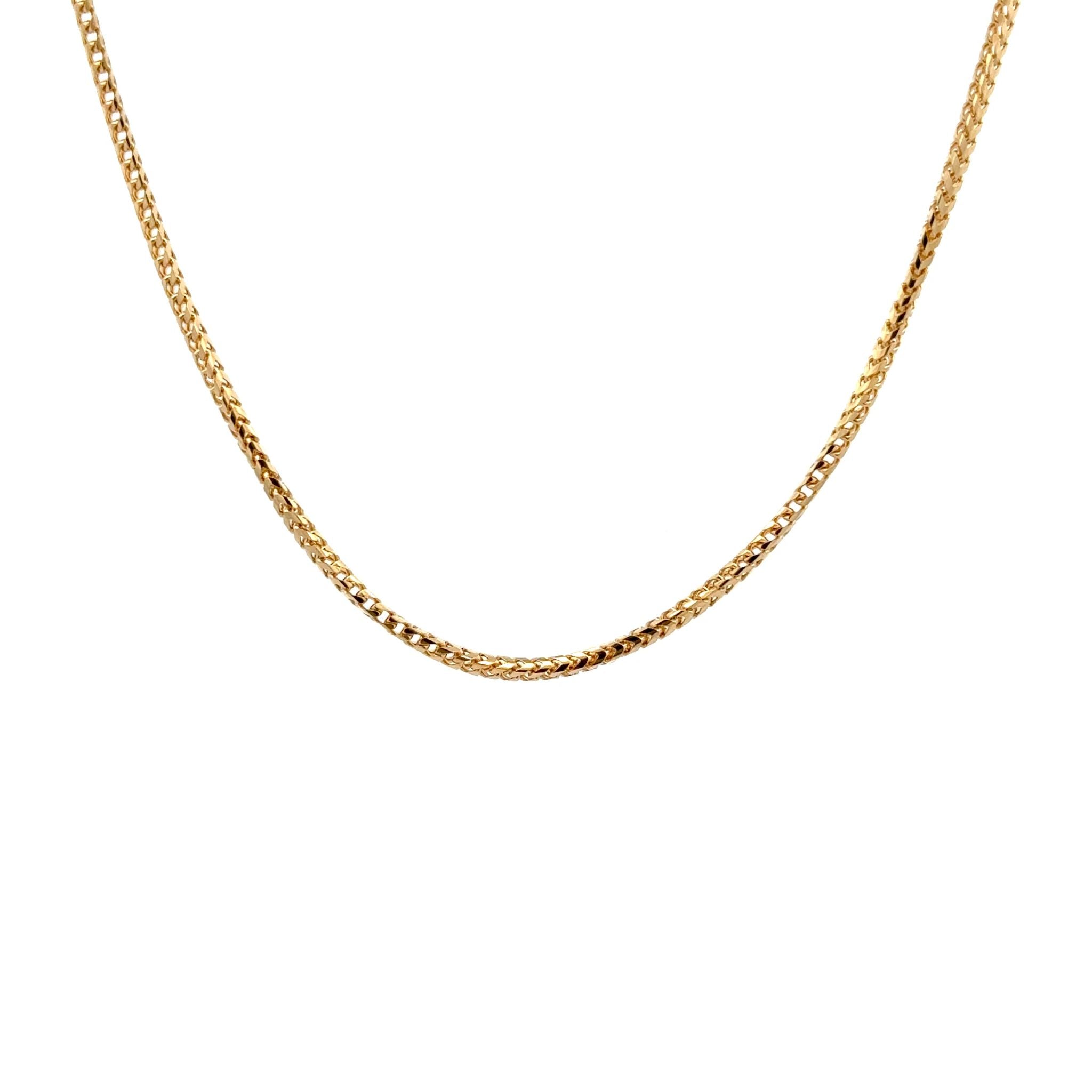 18K Yellow Gold Polished 50cm Franco Chain 1.5mm