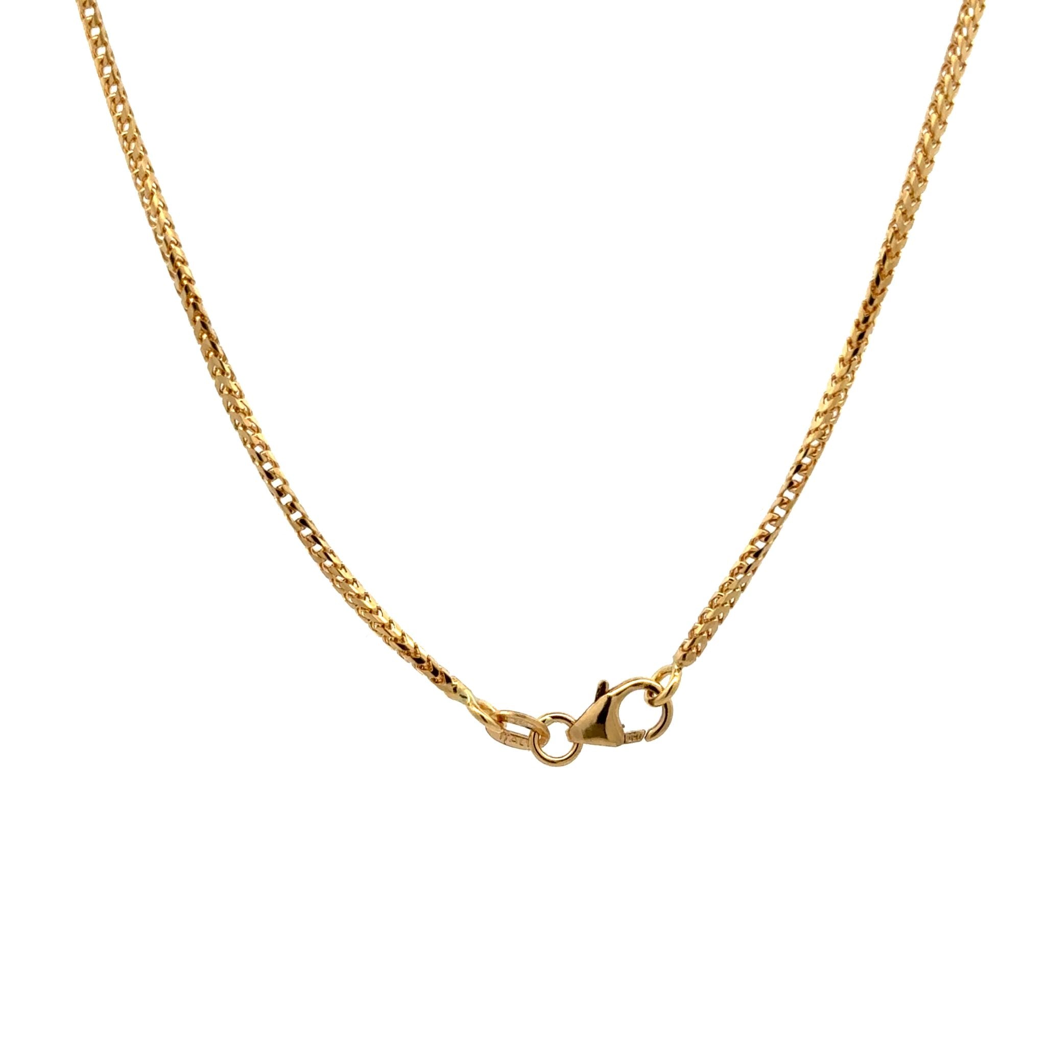 18K Yellow Gold Polished 50cm Franco Chain 1.5mm