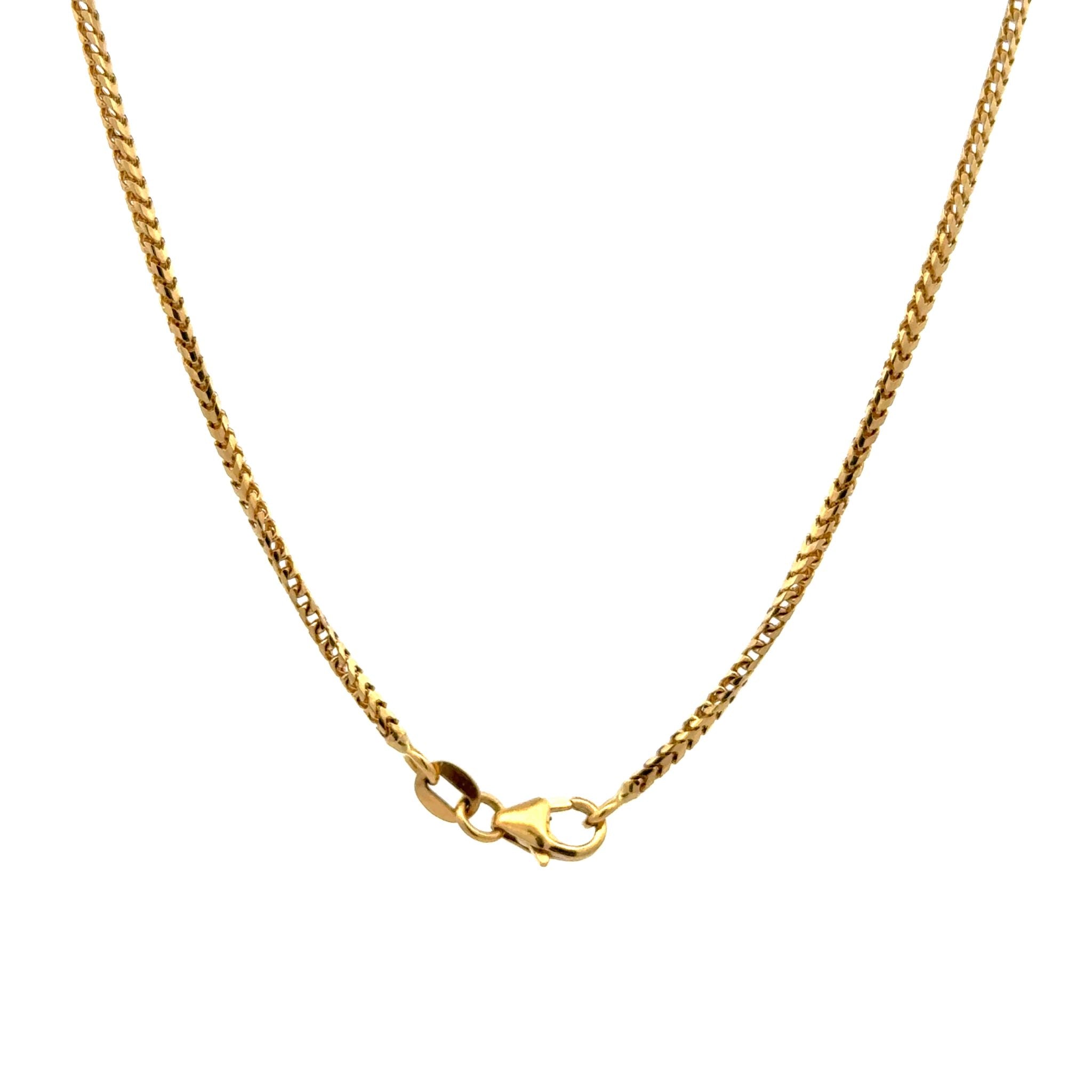 18K Yellow Gold Polished 45cm Franco Chain 1.5mm