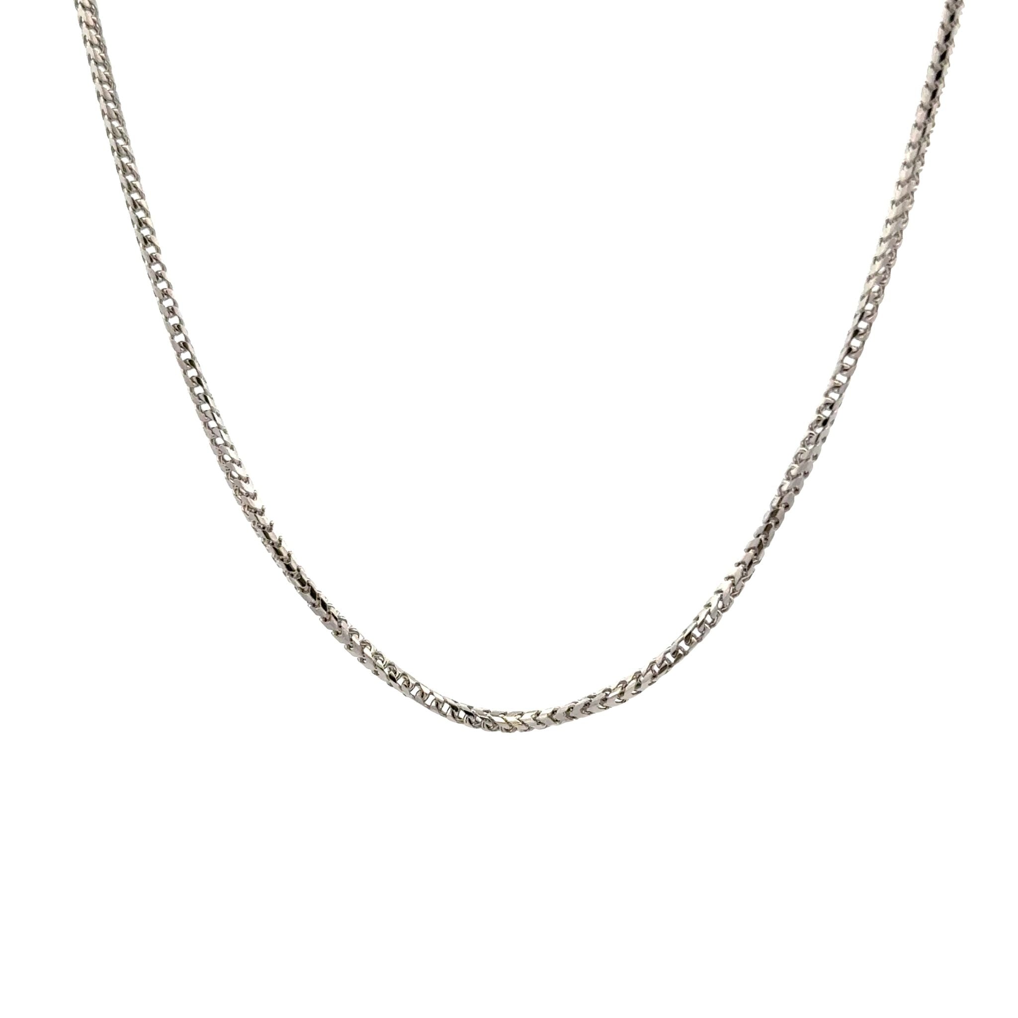 18K White Gold Polished 45cm Franco Chain 1.5mm