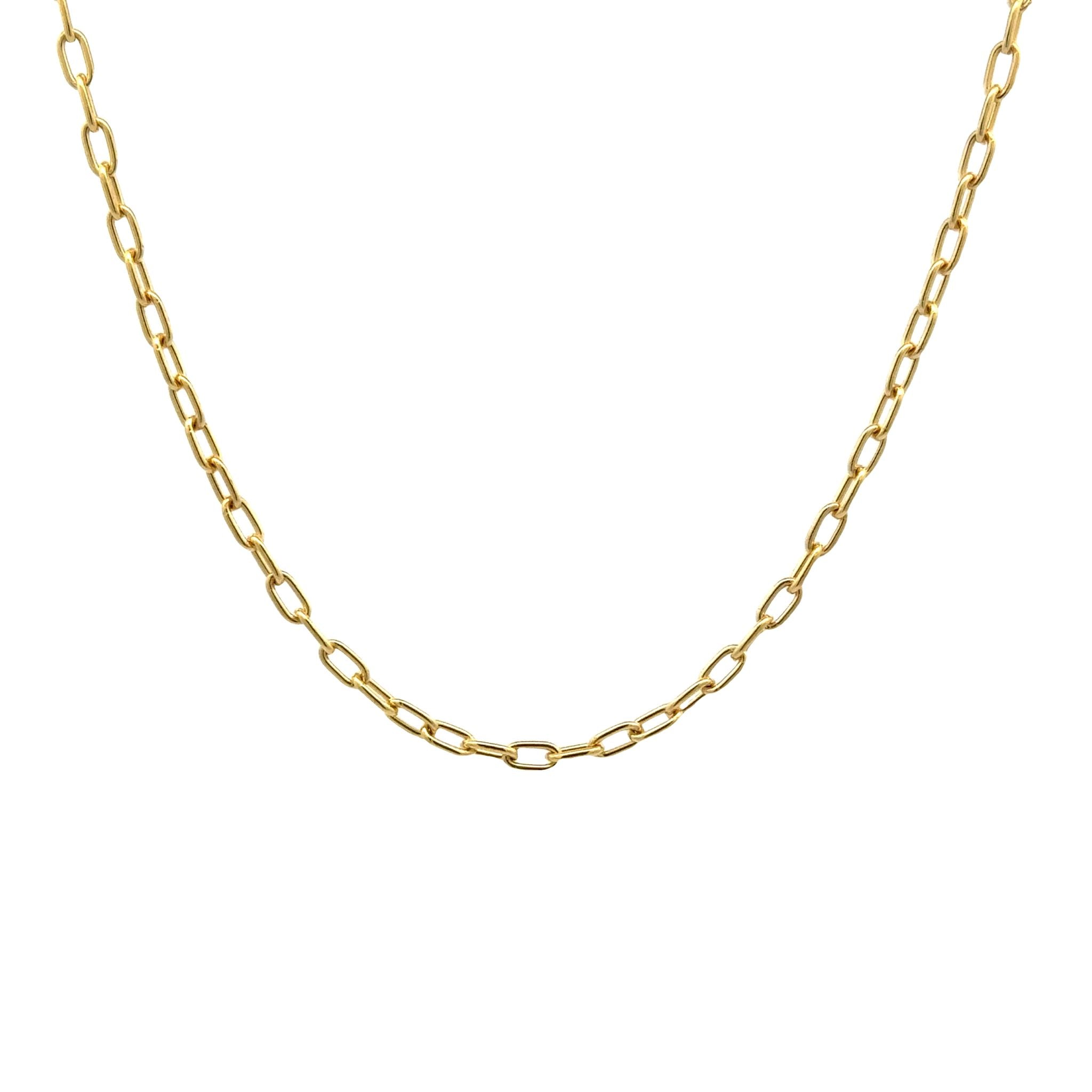 9K Yellow Gold Polished 50cm Elongated Trace Chain 2.3mm