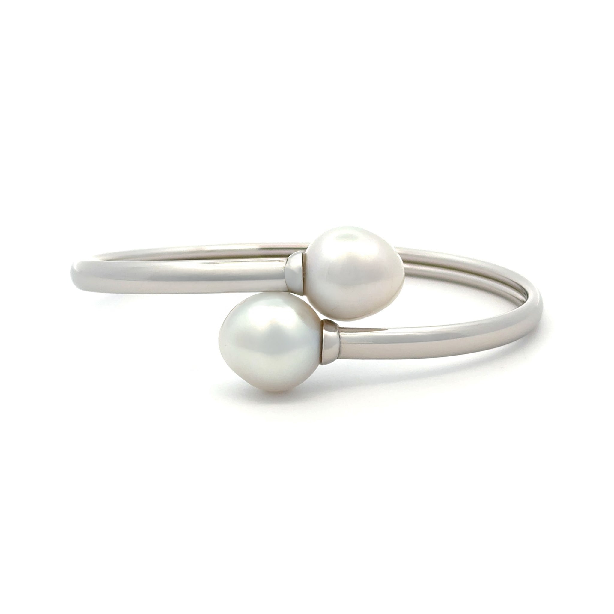 Sterling Silver Australian South Sea 12-13mm Cultured Pearl Bangle