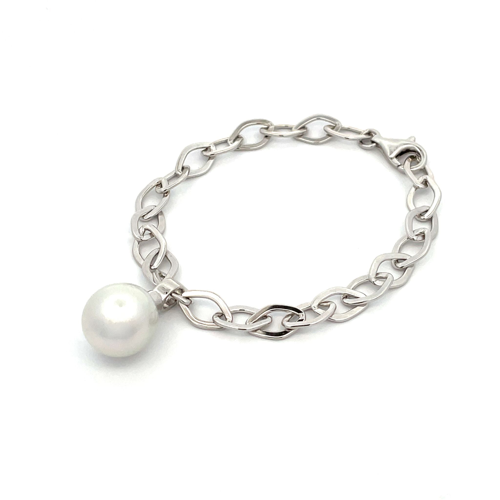 Sterling Silver Australian South Sea Cultured 12 -13 mm Pearl Bracelet