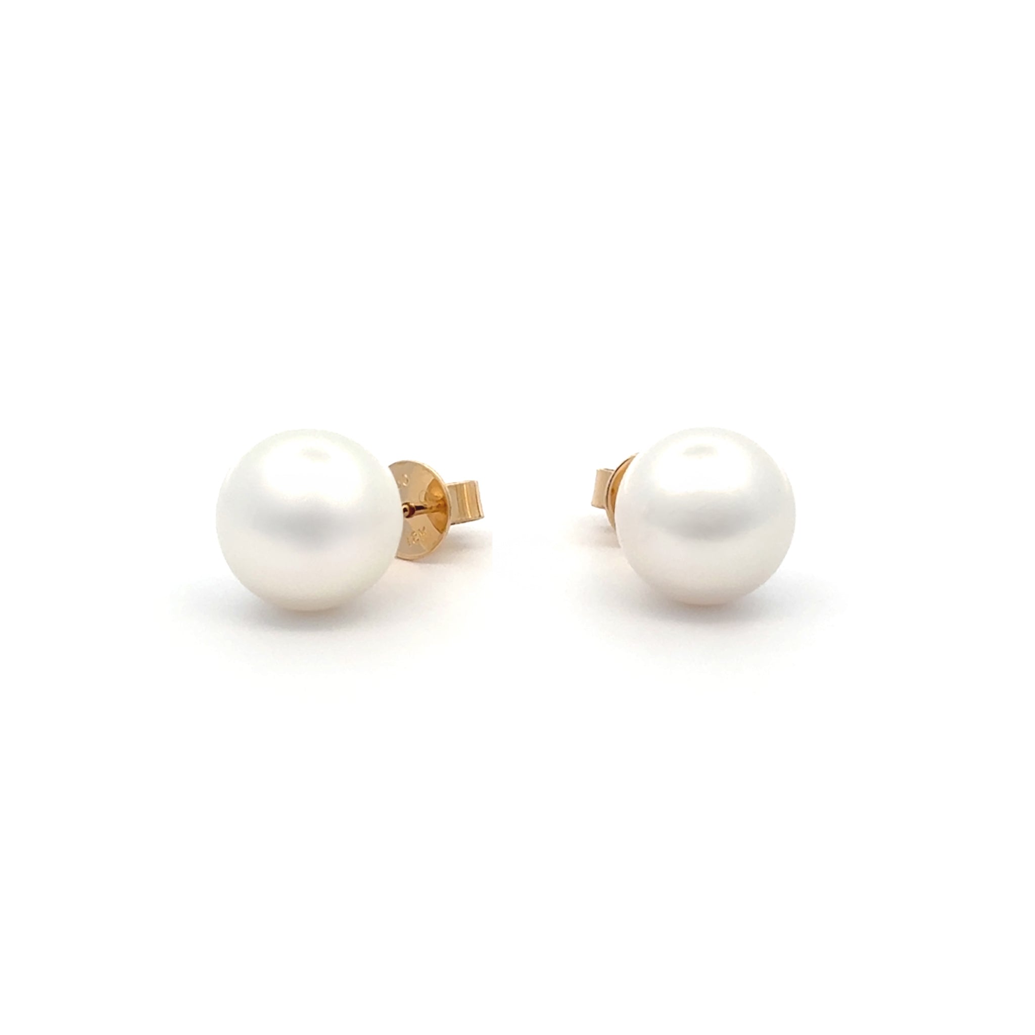 18K Yellow Gold Australian South Sea 10-11mm Cultured Pearl Stud Earrings