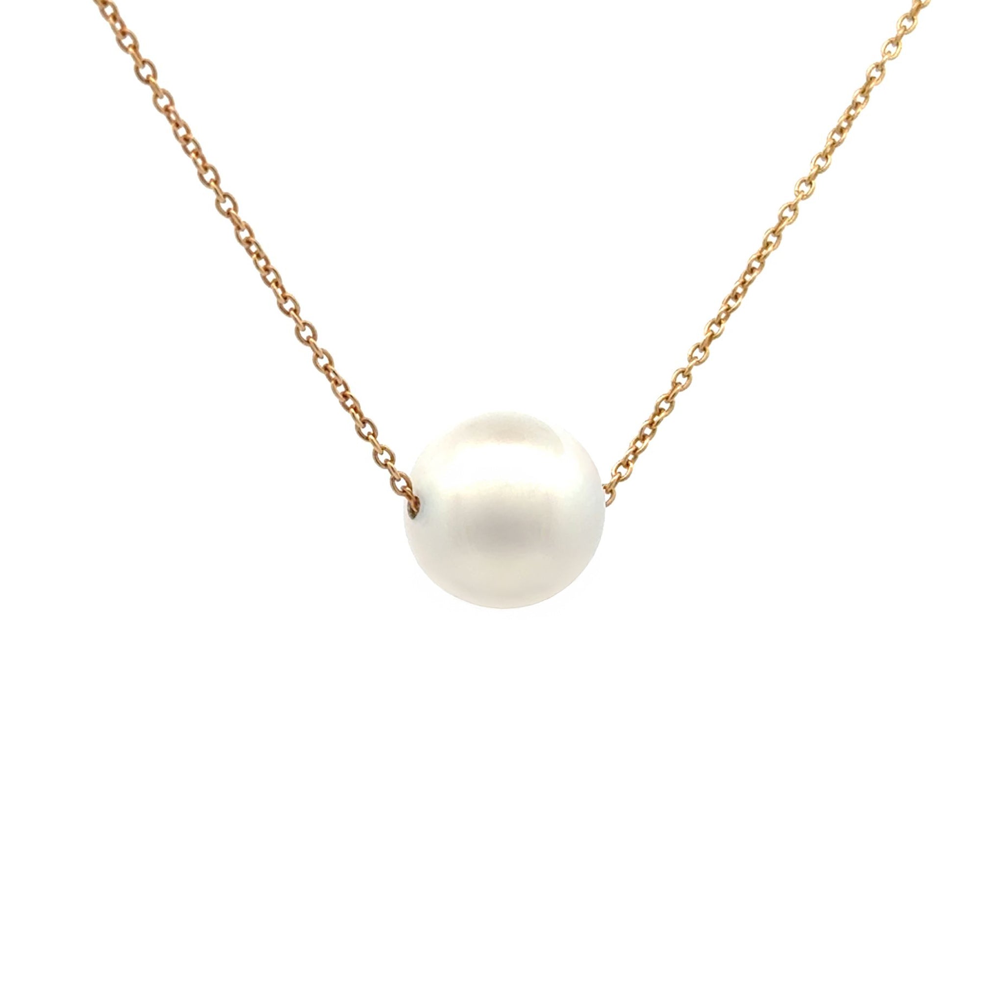 9K Yellow Gold Australian South Sea 11-12mm Cultured Pearl Necklace