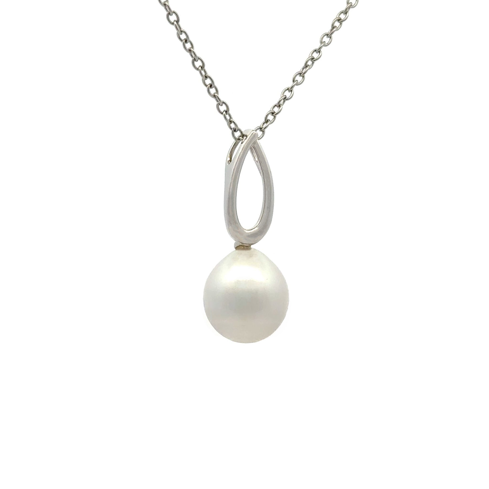 9K White Gold Australian South Sea 11-12mm Cultured Pearl Pendant