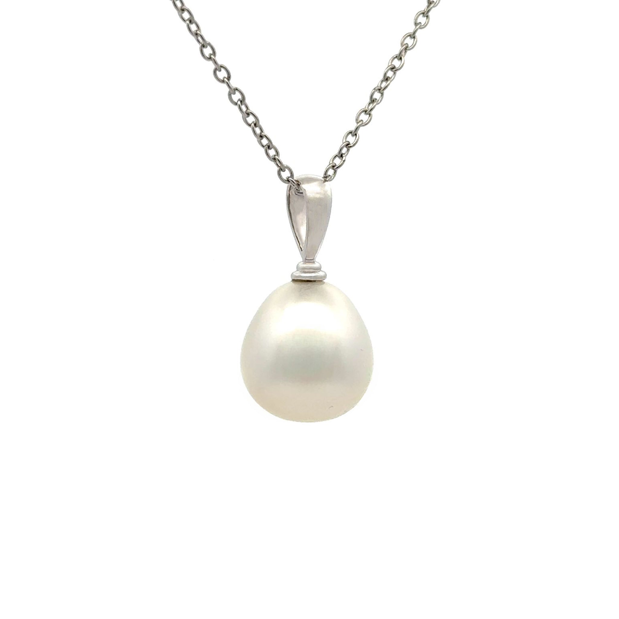 18K White Gold Australian South Sea 13-14 mm Cultured Pearl Pendant