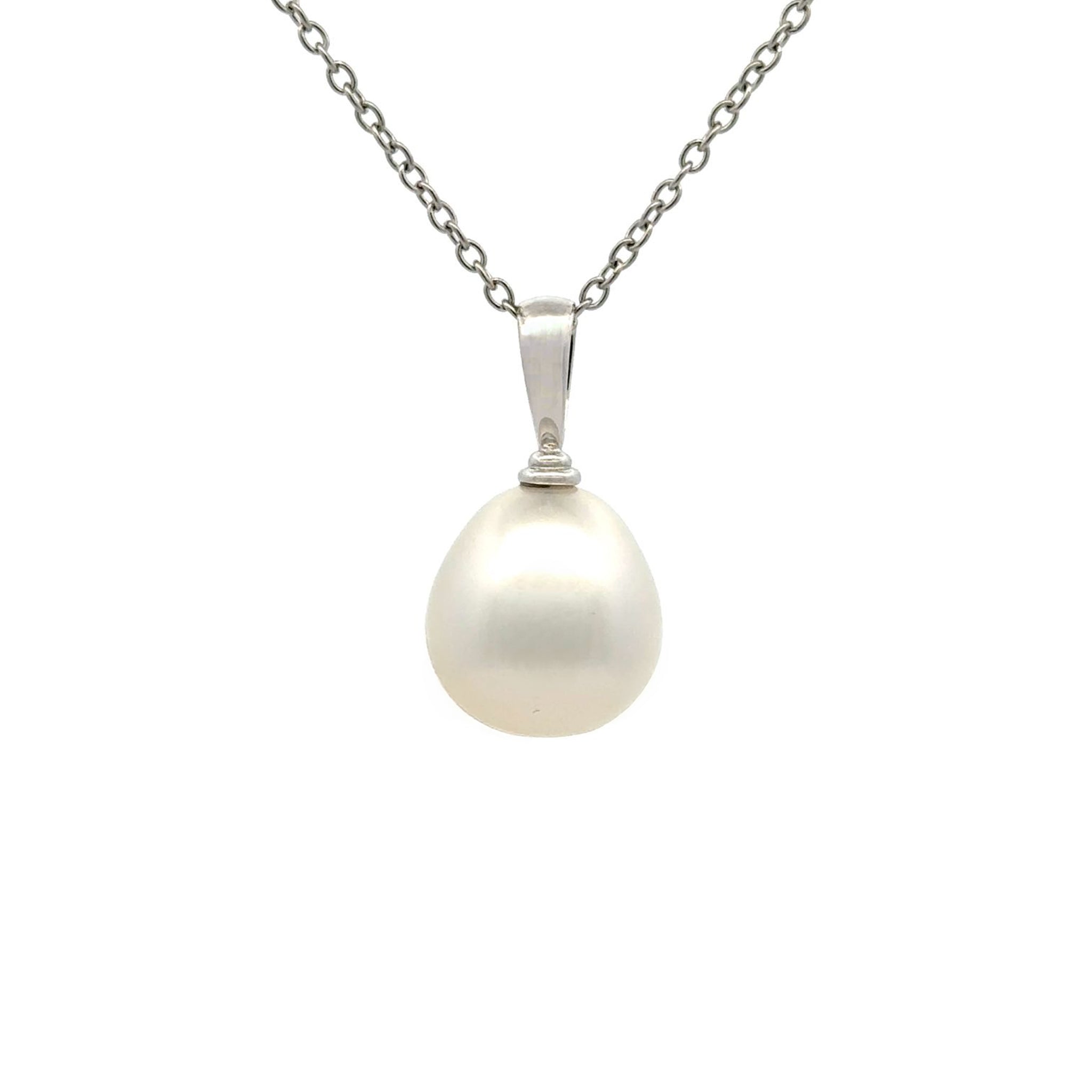 18K White Gold Australian South Sea 13-14 mm Cultured Pearl Pendant