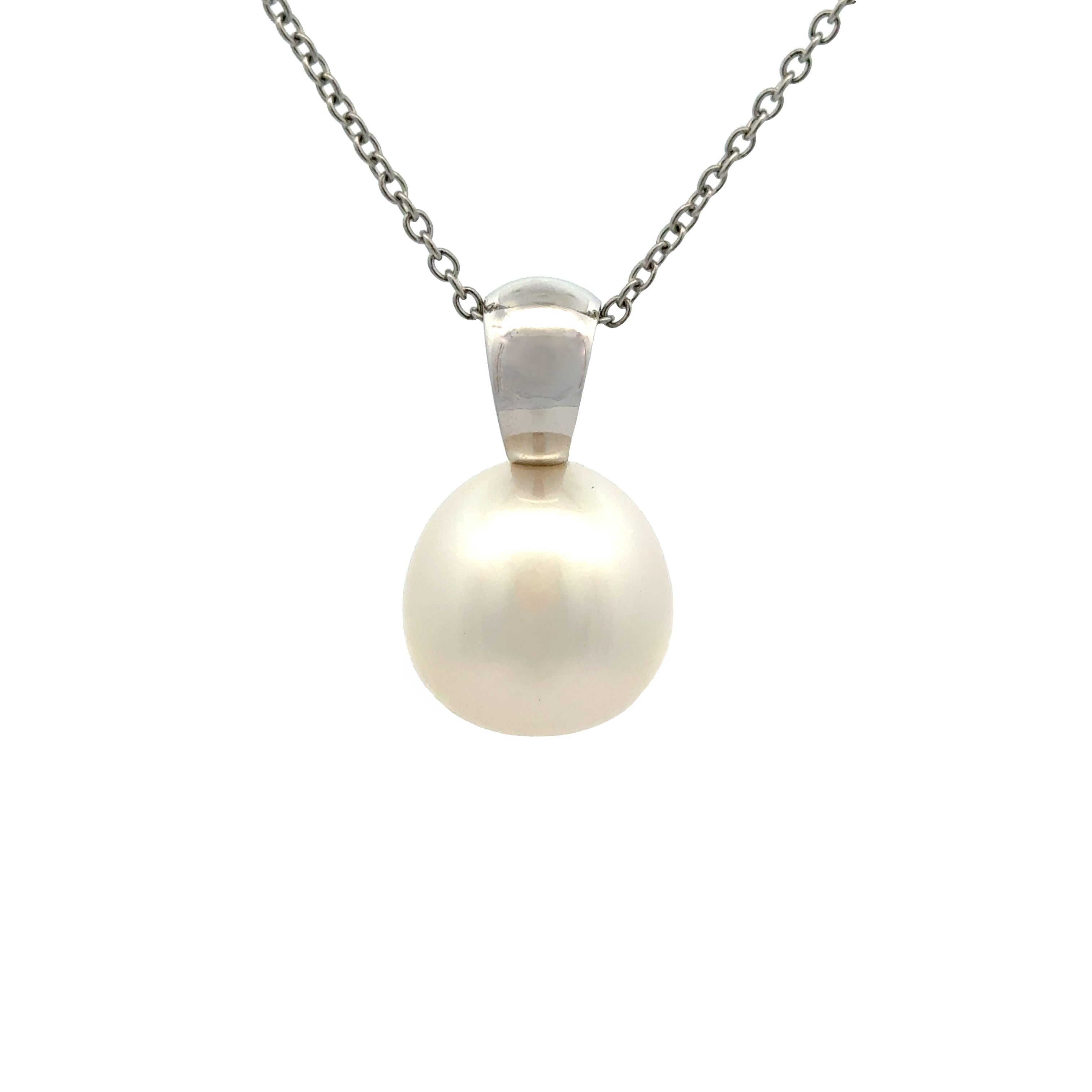 9K White Gold Australian South Sea Cultured 15 - 16mm Pearl Pendant