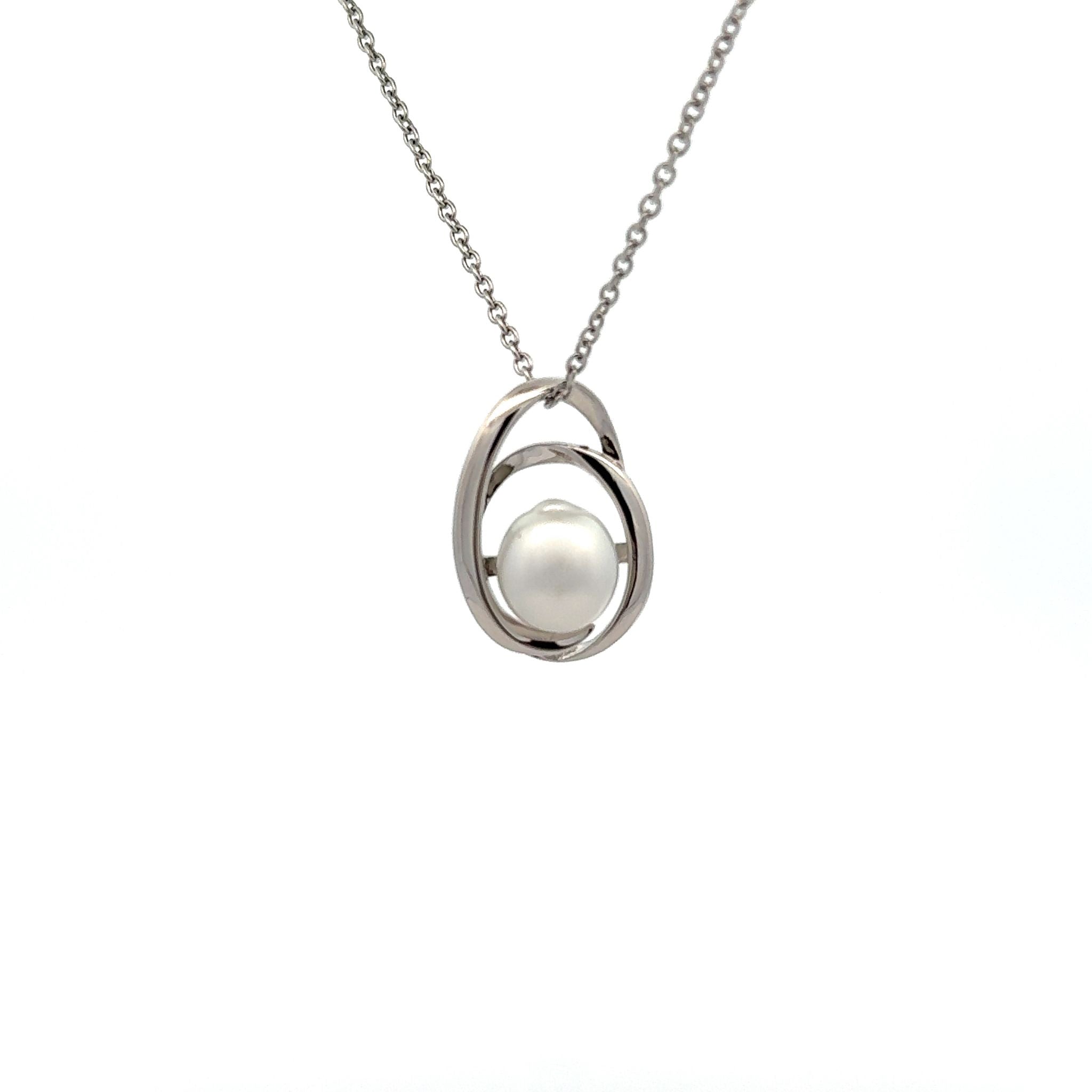 Sterling Silver Australian South Sea Cultured 9-10mm Pearl Pendant