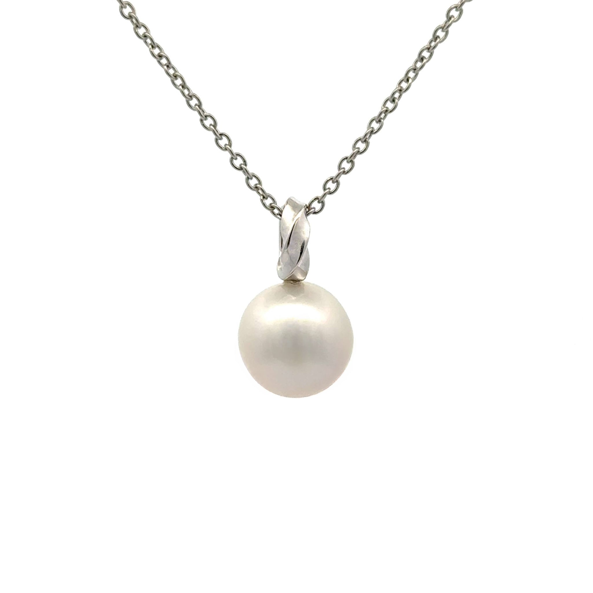 9K White Gold Australian South Sea 11-12mm Cultured Pearl Pendant