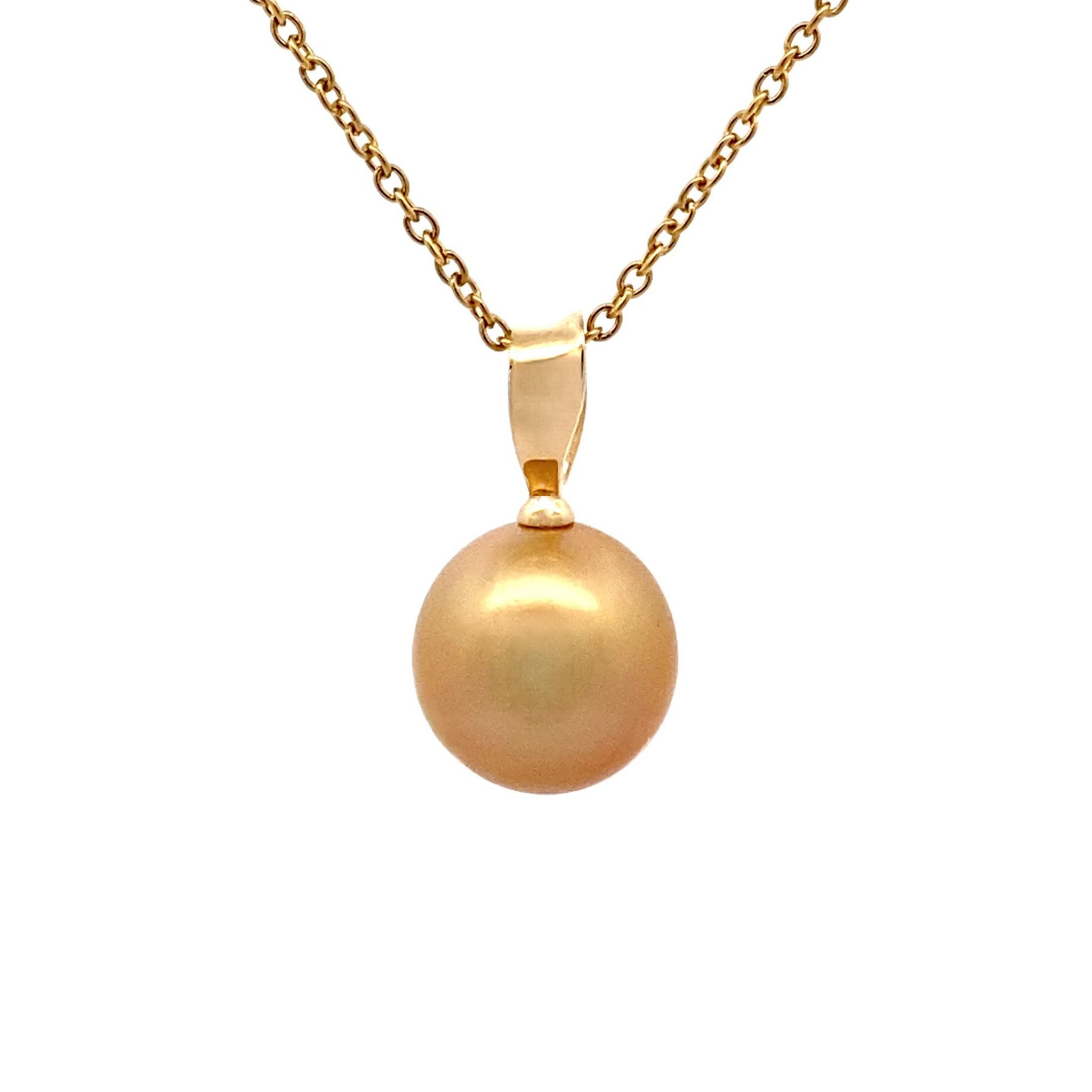 18K Yellow Gold South Sea 13-14mm Cultured Pearl Pendant