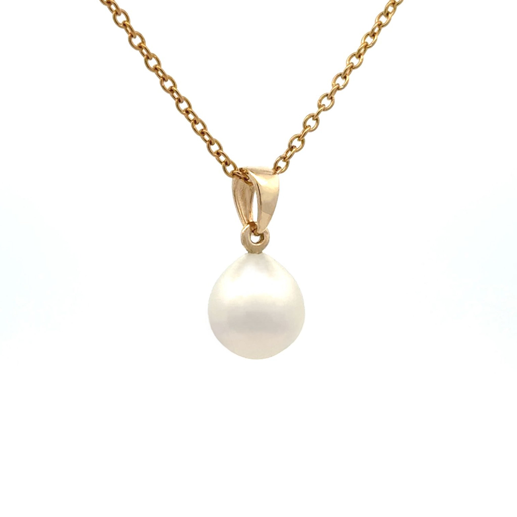 9K Yellow Gold Australian South Sea 9-10mm Cultured Pearl Pendant