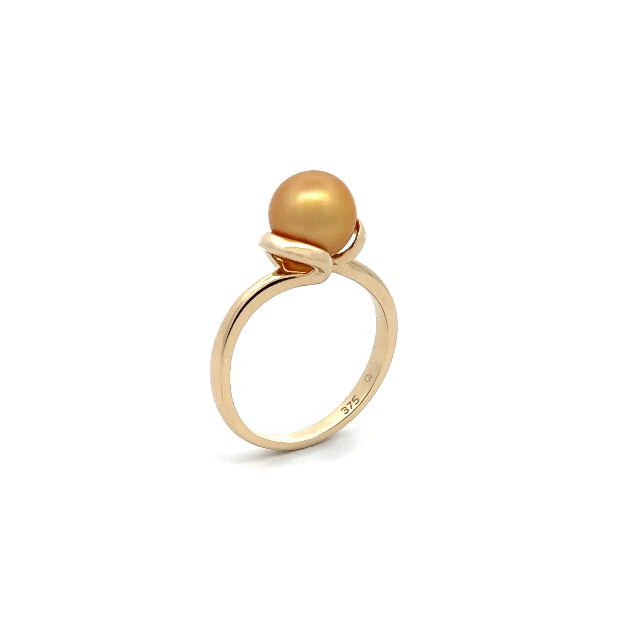 9K Yellow Gold South Sea Cultured 8 - 9mm Pearl Ring