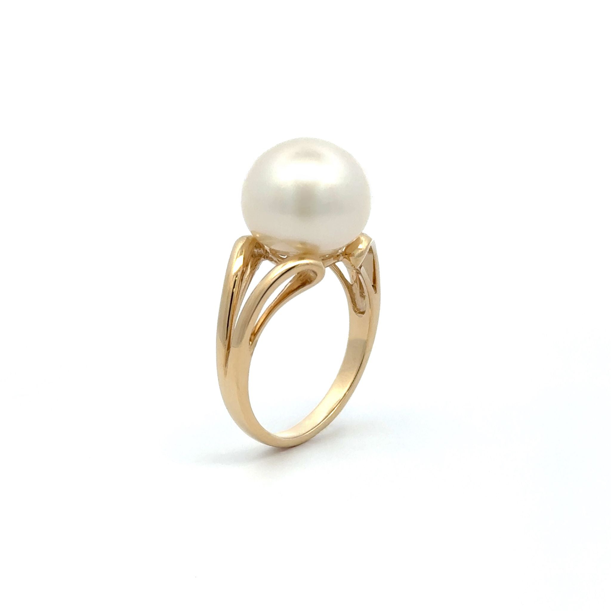 9K Yellow Gold Australian South Sea 12-13mm Cultured Pearl Ring