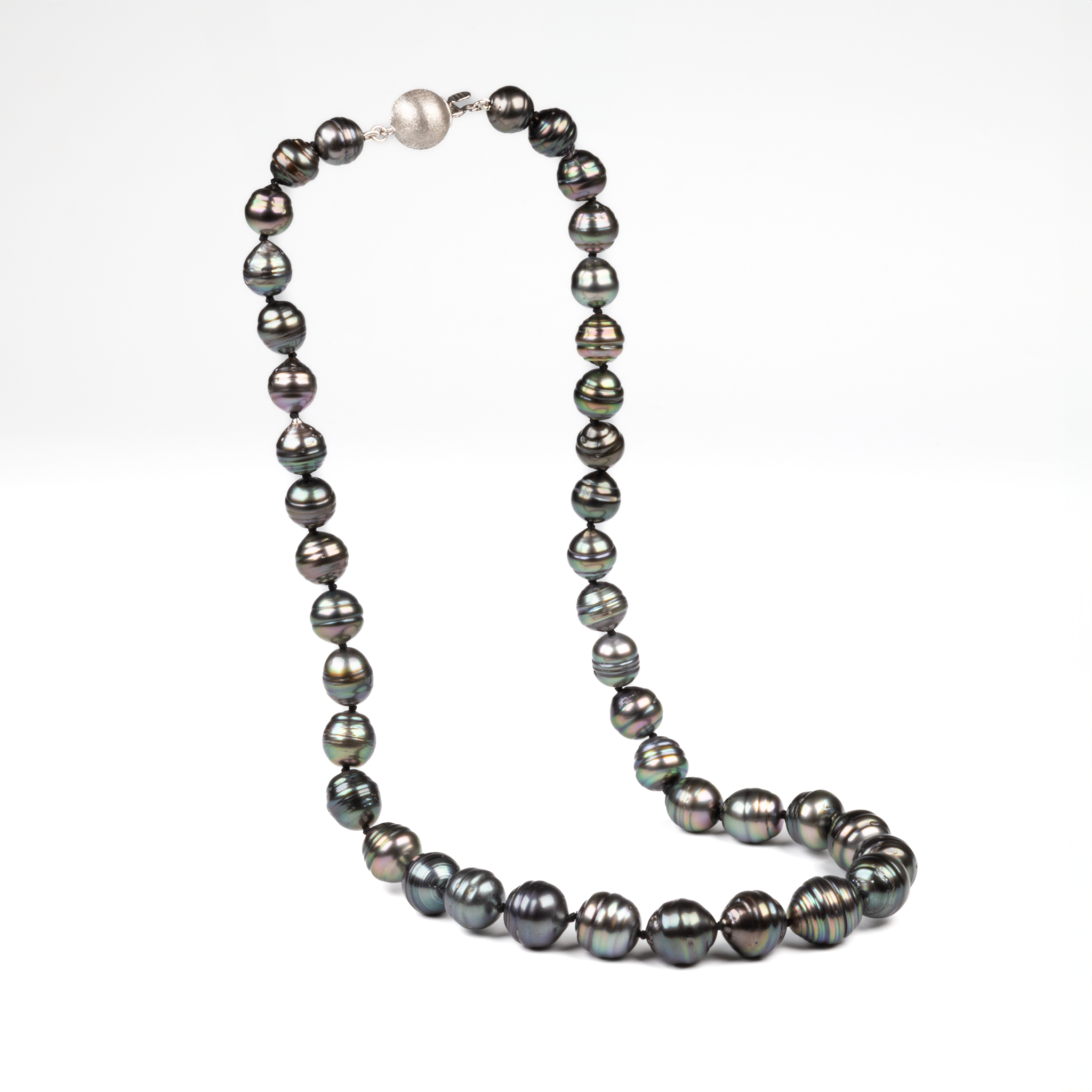 Sterling Silver Tahitian Cultured Pearl Strand