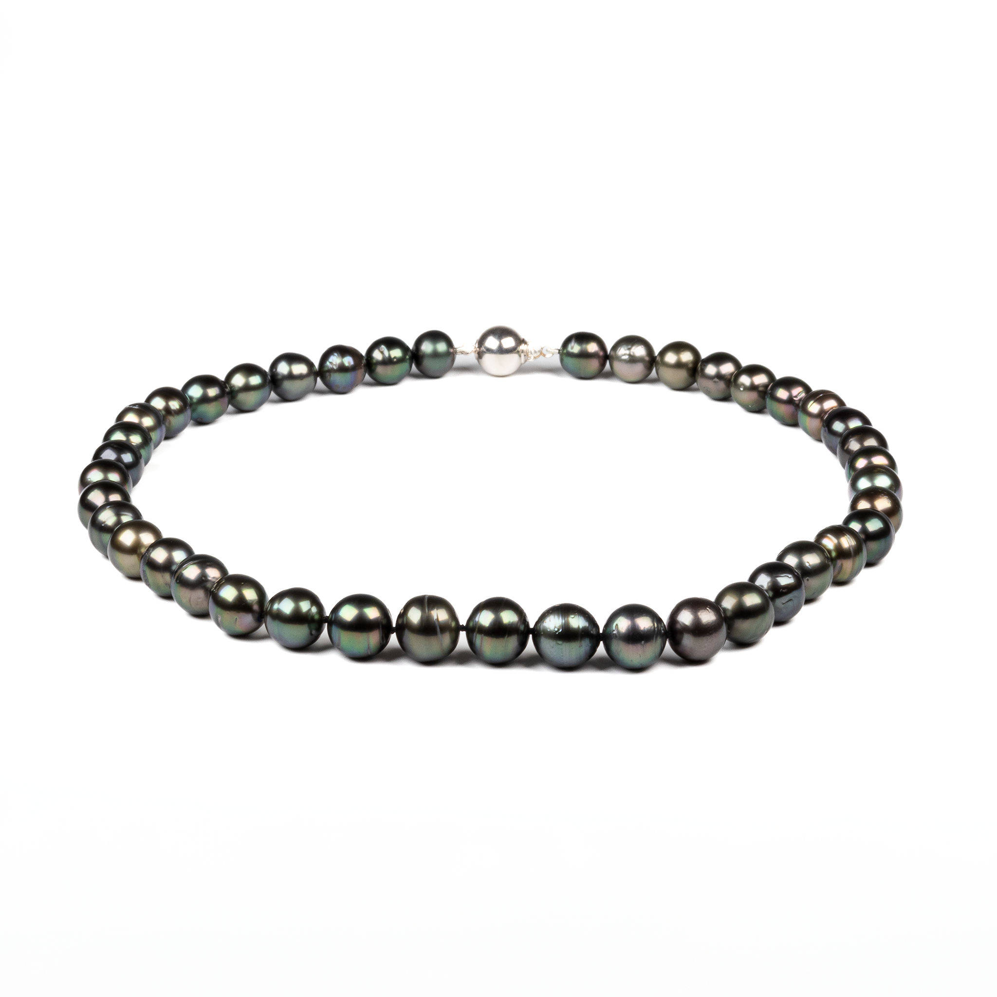 Sterling Silver Tahitian Cultured Pearl Strand