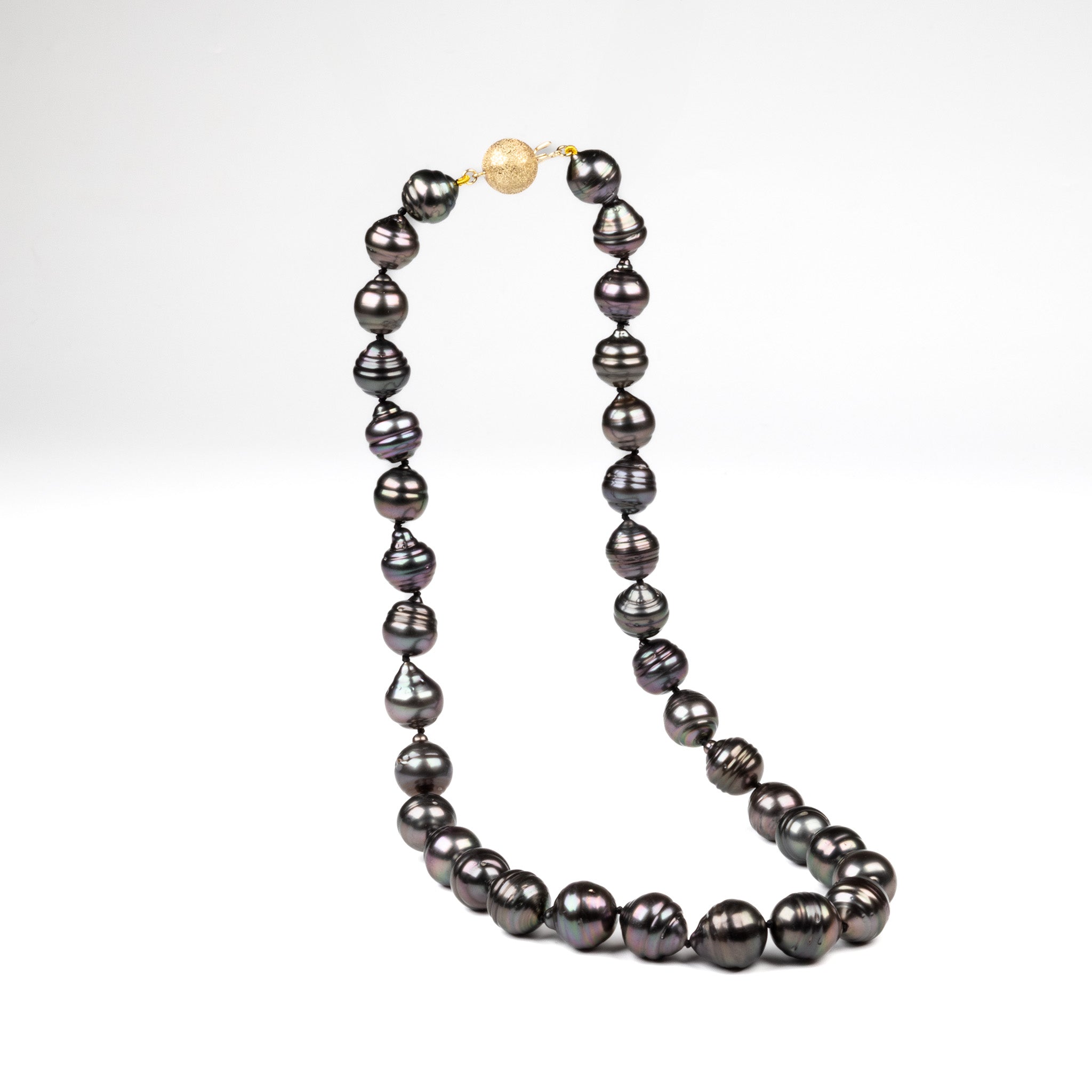 9K Yellow Gold Tahitian 46.5cm Cultured Pearl Strand