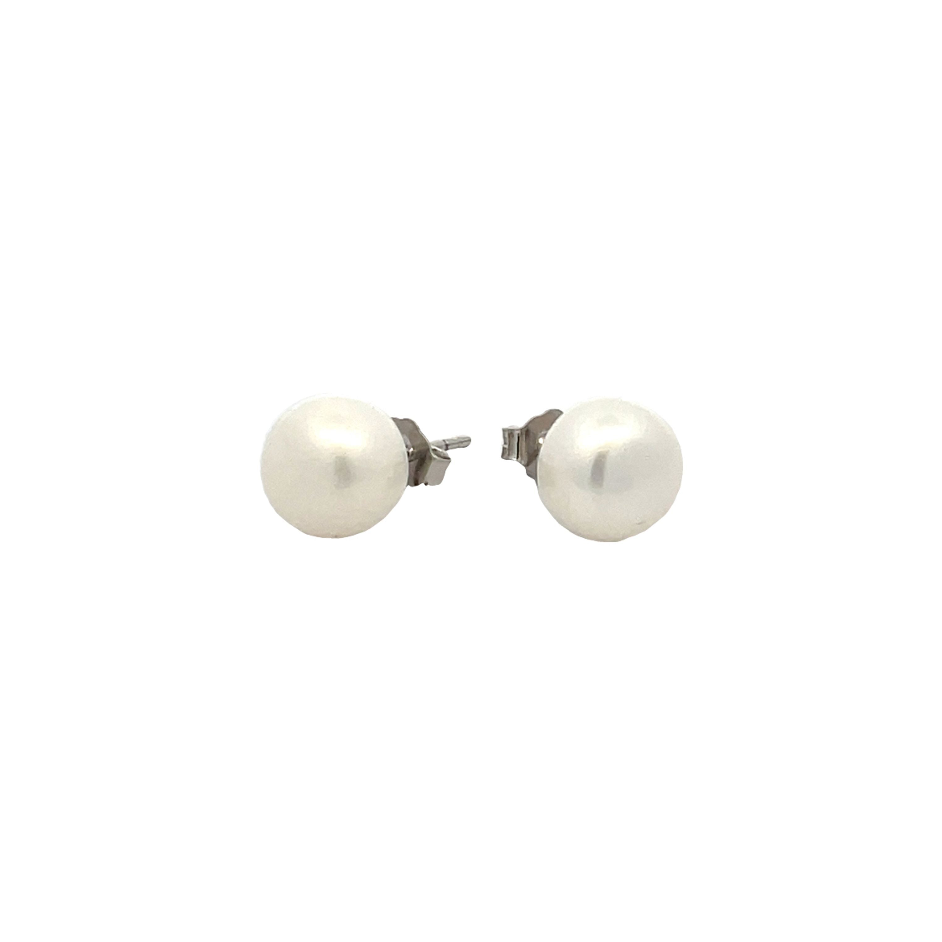 Sterling Silver Freshwater Pearl 8-9 mm Stud Earrings