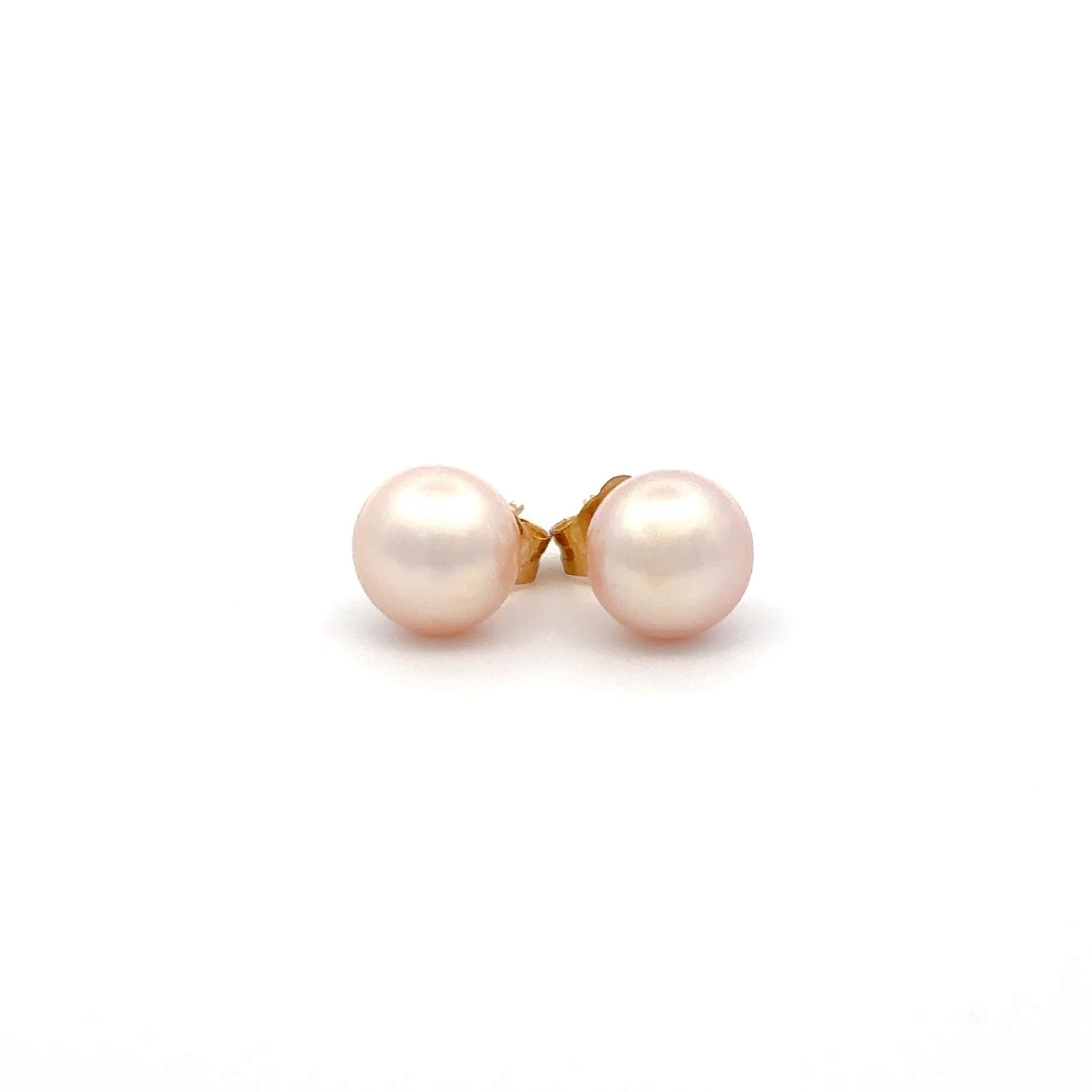 9K Yellow Gold 6-7mm Freshwater Pearl Studs