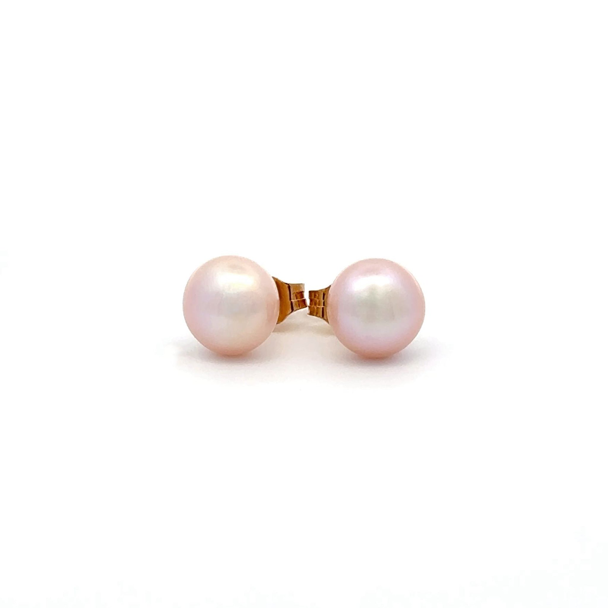 9K Yellow Gold 7-8mm Freshwater Pearl Studs