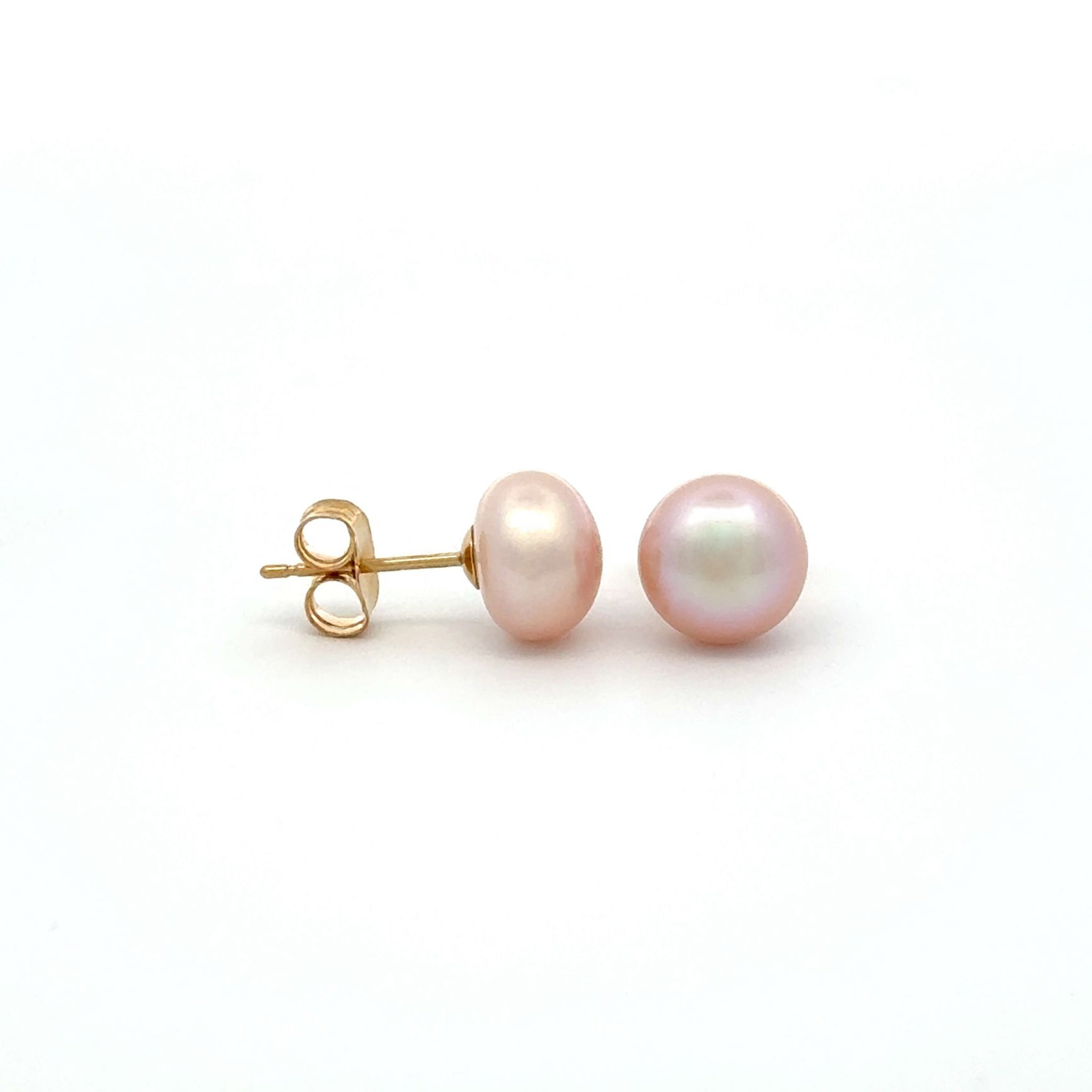 9K Yellow Gold 7-8mm Freshwater Pearl Studs