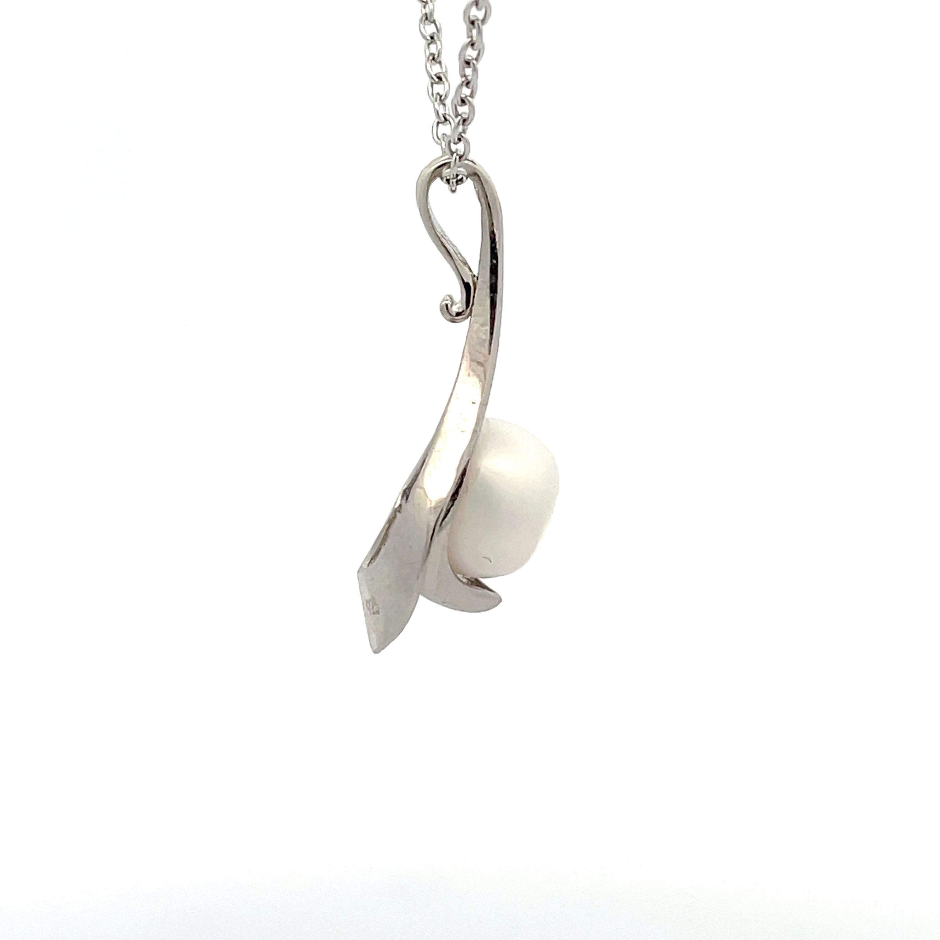 Sterling Silver Freshwater Pearl White 9.5- 10mm Pendant